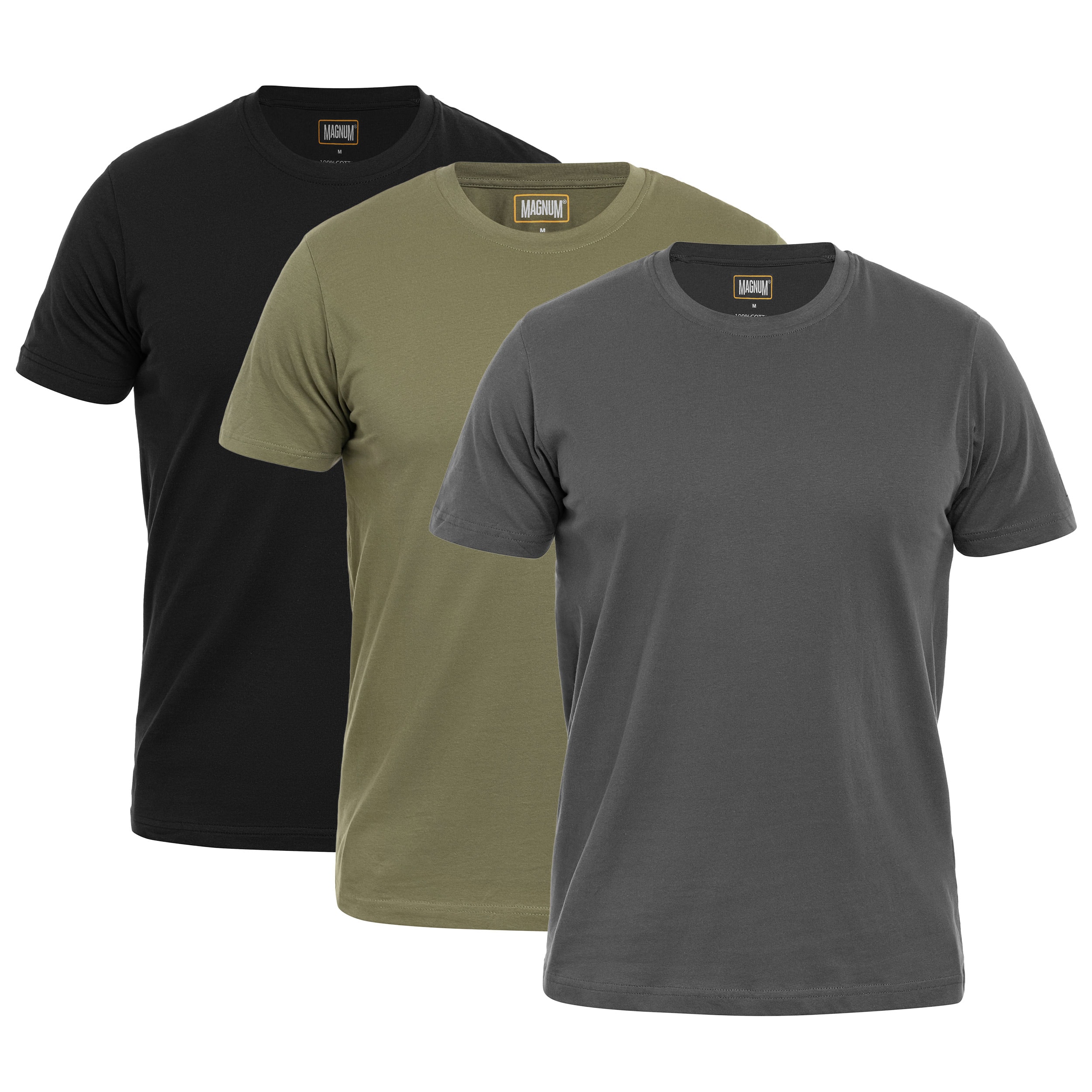 Magnum - Basic - T-Shirt 3 Stk. - Olive/Forged Iron/Black