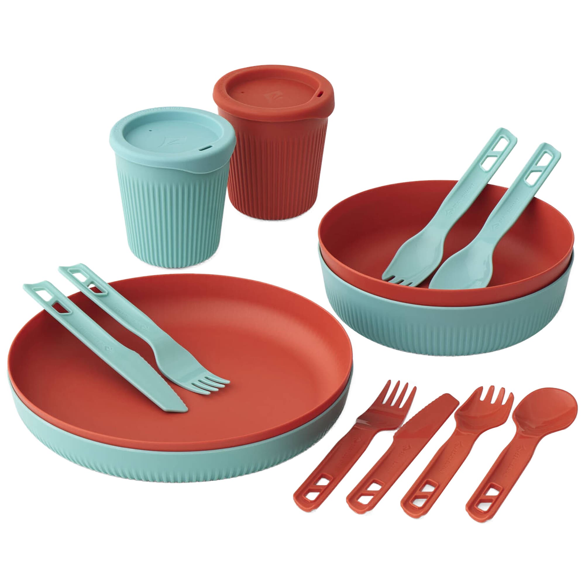 Sea To Summit - Passage Dinnerware - Outdoor-Set 14 Elemente - Aqua Sea/Spicy Orange