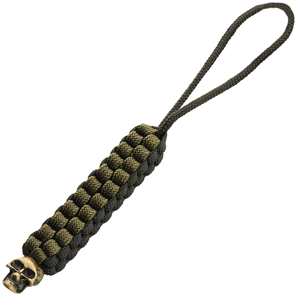 M-Tac - Paracord Schlüsselanhänger Cuboid Skull -  Black/Olive