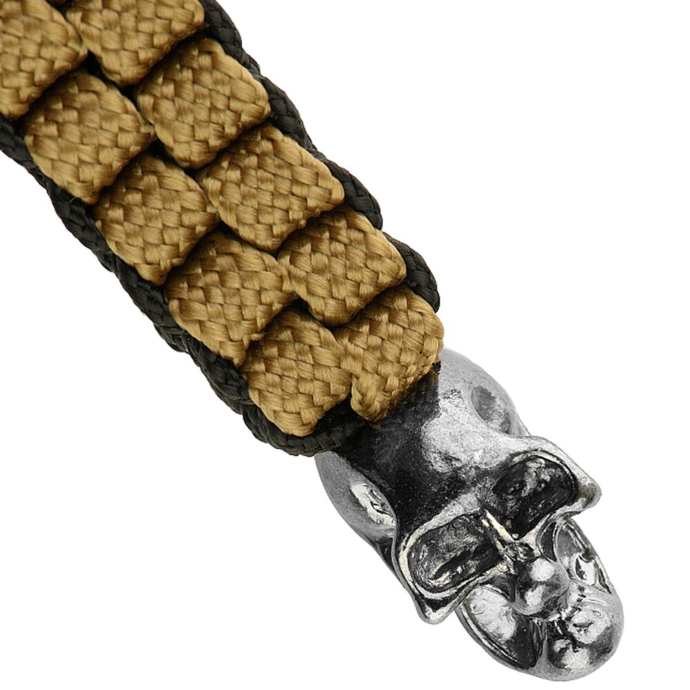 M-Tac - Paracord Schlüsselanhänger Cuboid Skull - Black/Coyote