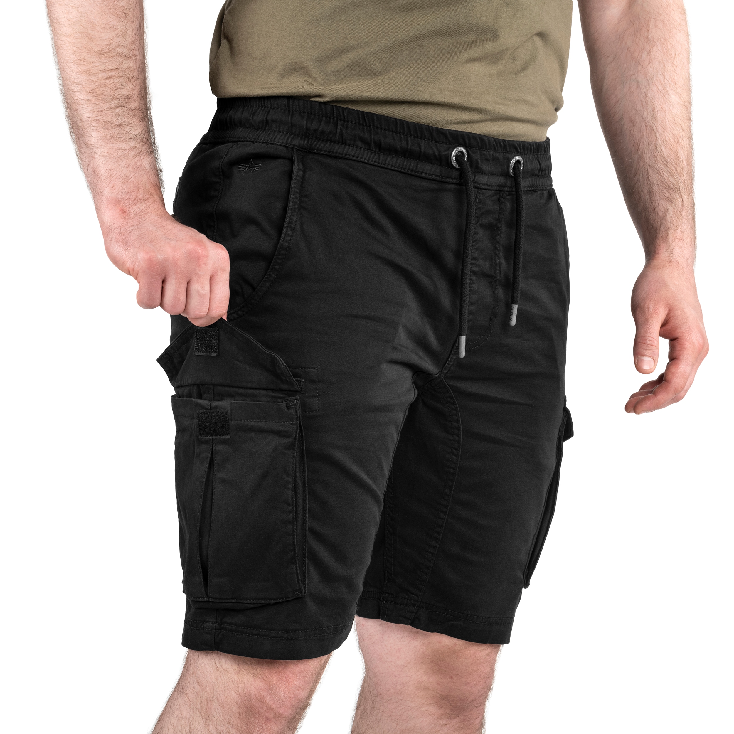 Alpha - Industries Cotton Twill Jogger Shorts - Black