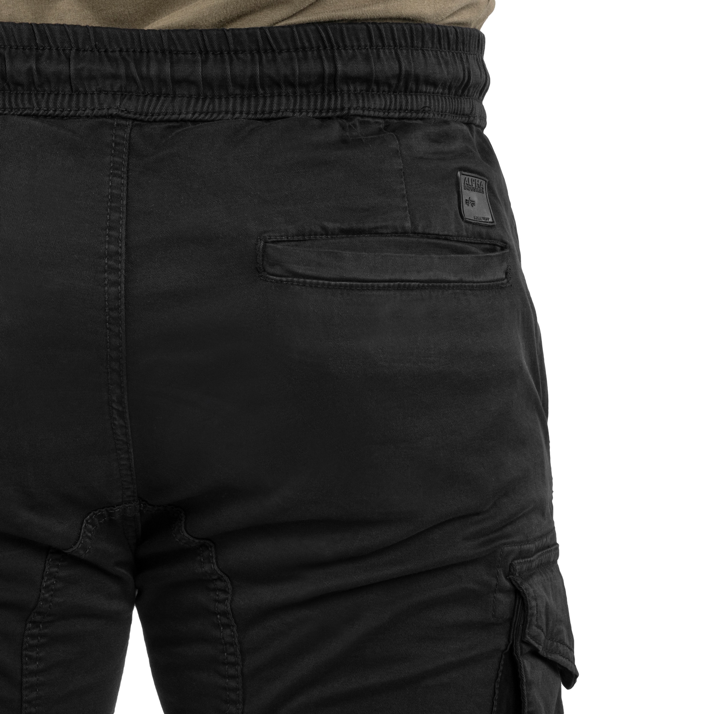 Alpha - Industries Cotton Twill Jogger Shorts - Black