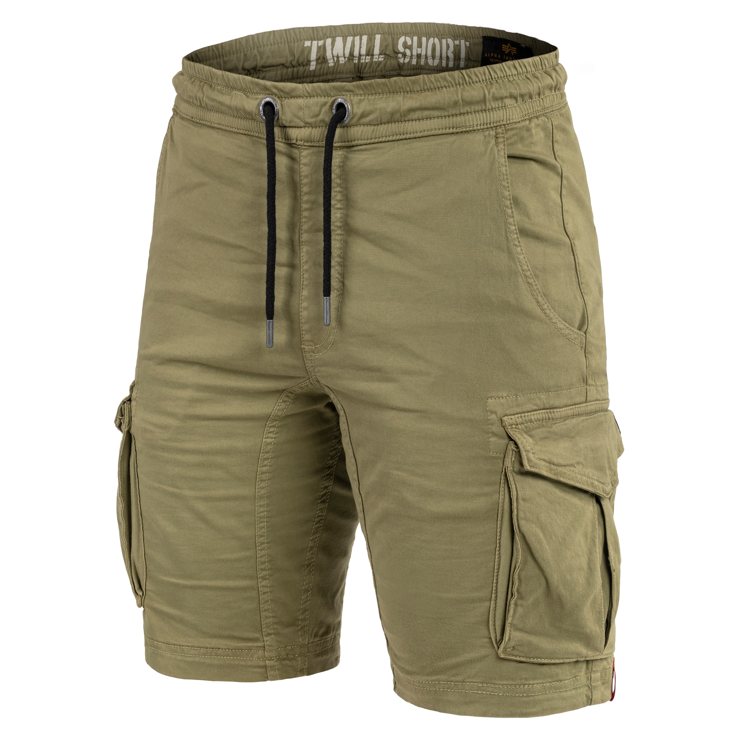 Alpha - Industries Cotton Twill Jogger Shorts - Olive