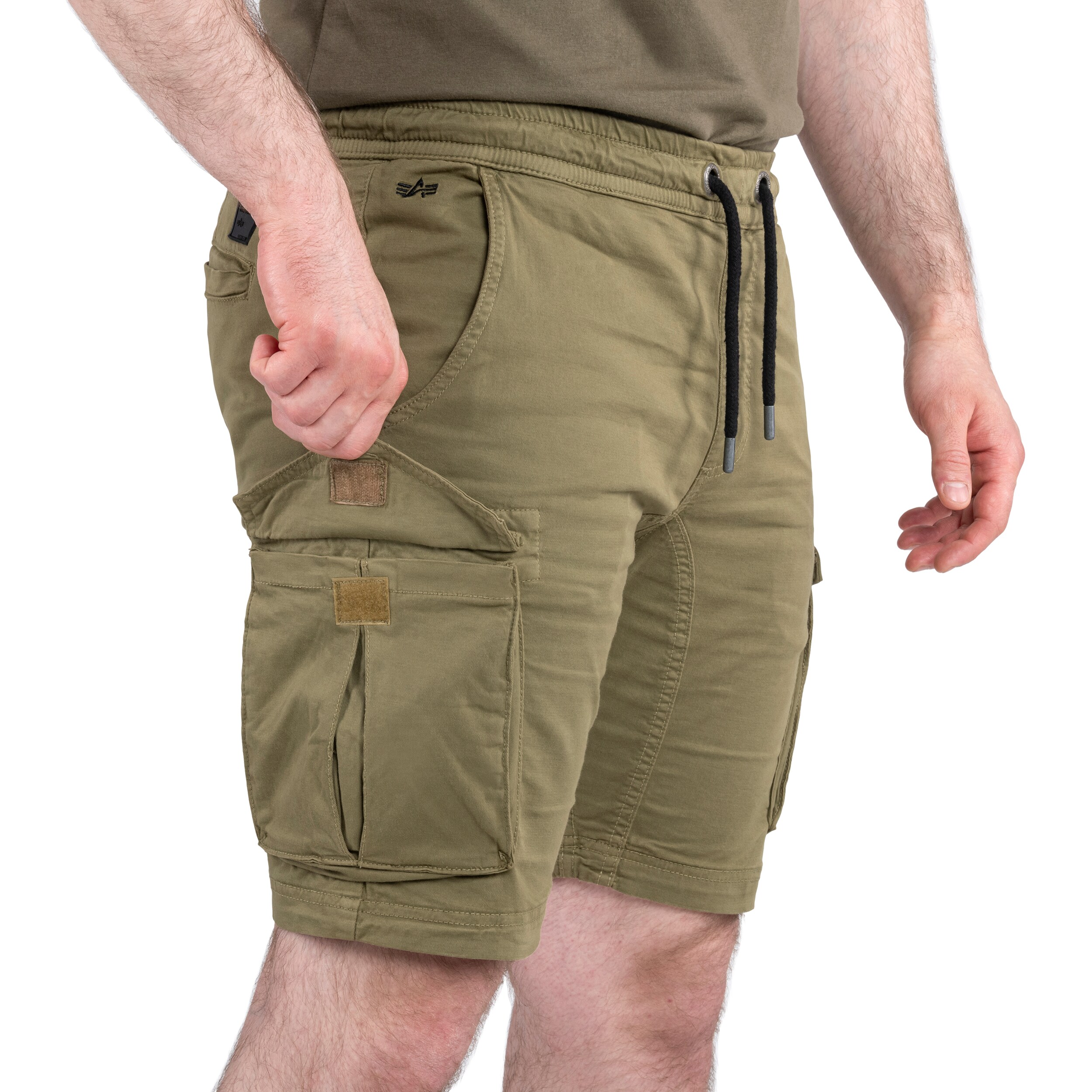 Alpha - Industries Cotton Twill Jogger Shorts - Olive