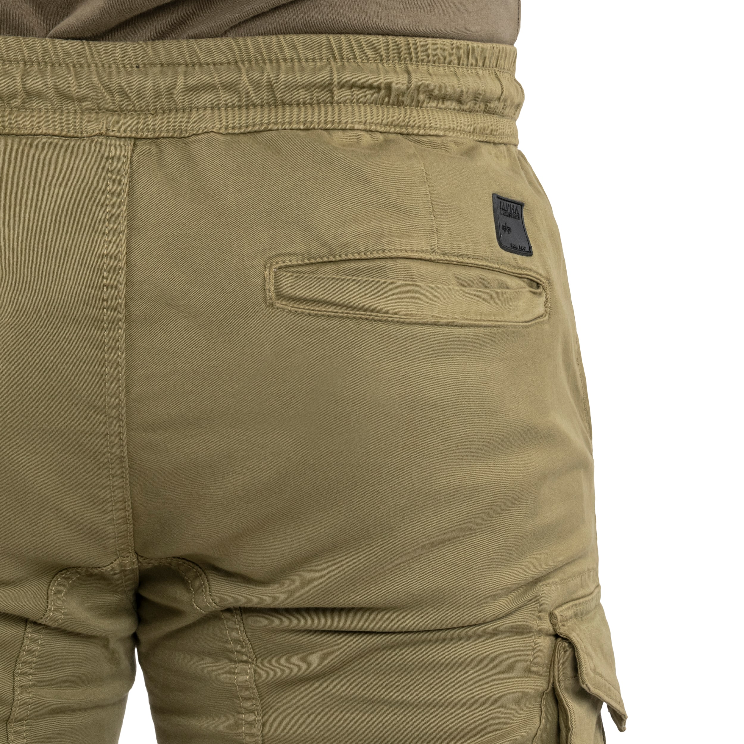 Alpha - Industries Cotton Twill Jogger Shorts - Olive