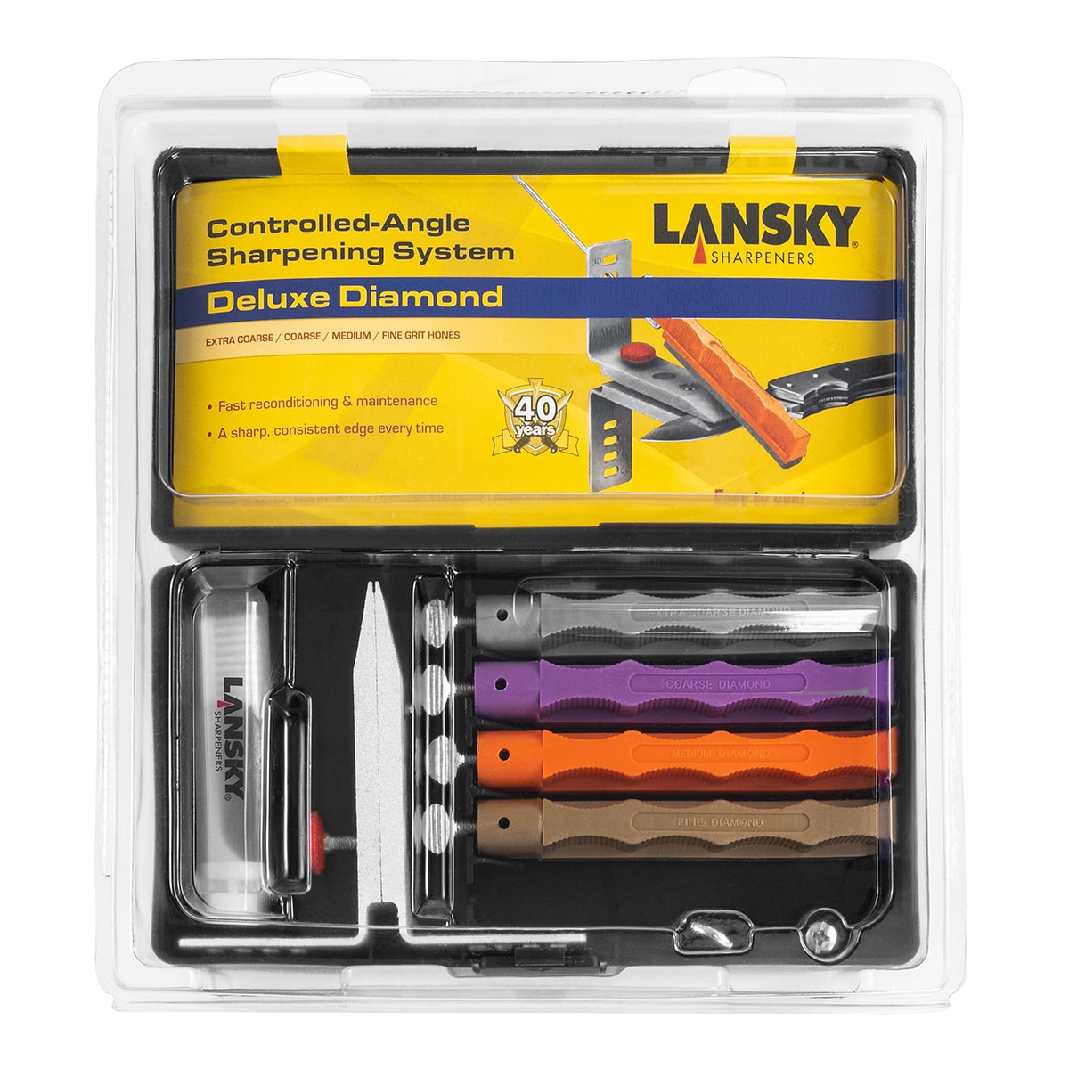 Lansky - Deluxe Diamond - Schärfwerkzeuge mit Diamant-Schärfer - Set