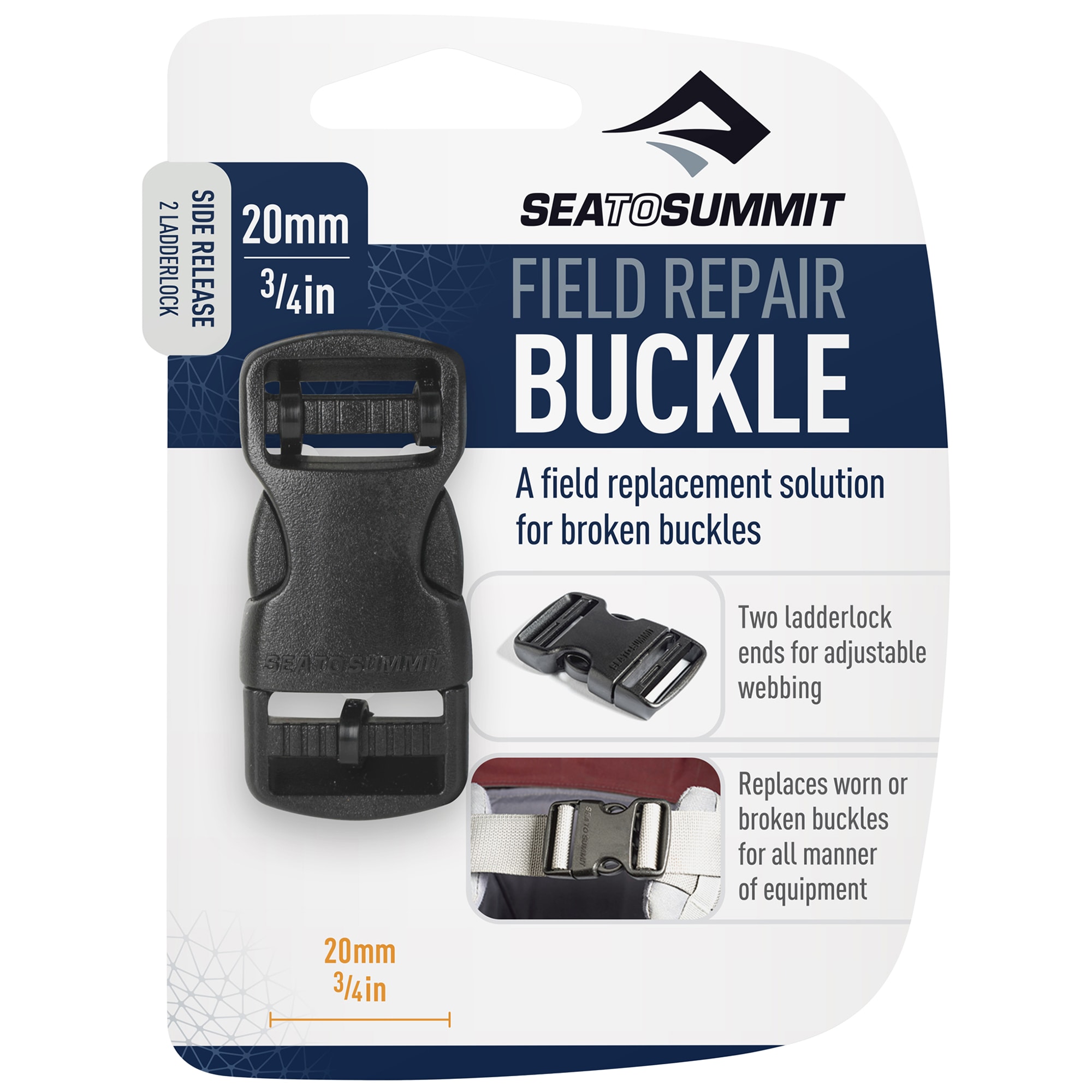 Sea To Summit - Field Repair Buckle Side Release 20 mm - Schnalle - Black