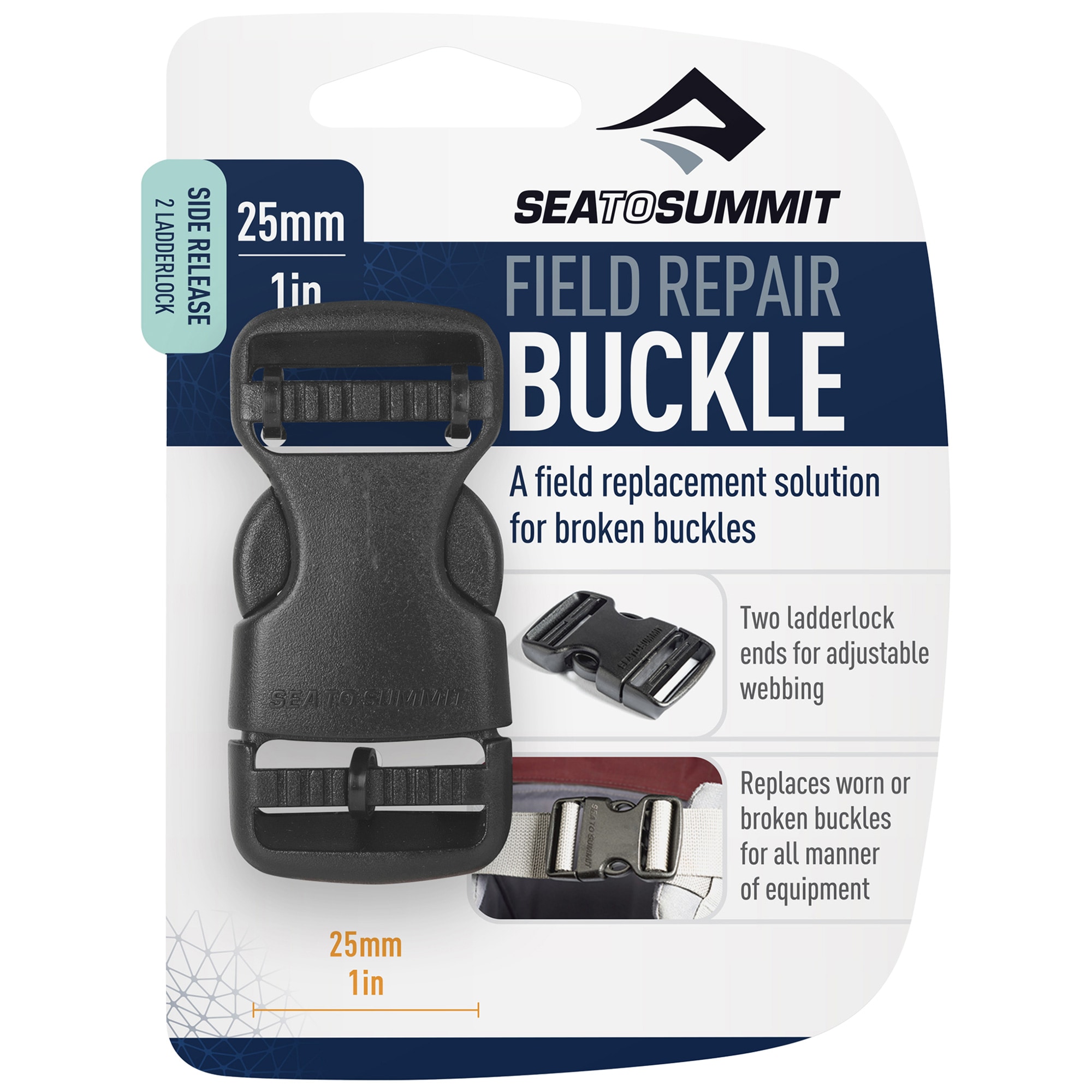 Sea To Summit - Field Repair Buckle Side Release 25 mm - Schnalle - Black