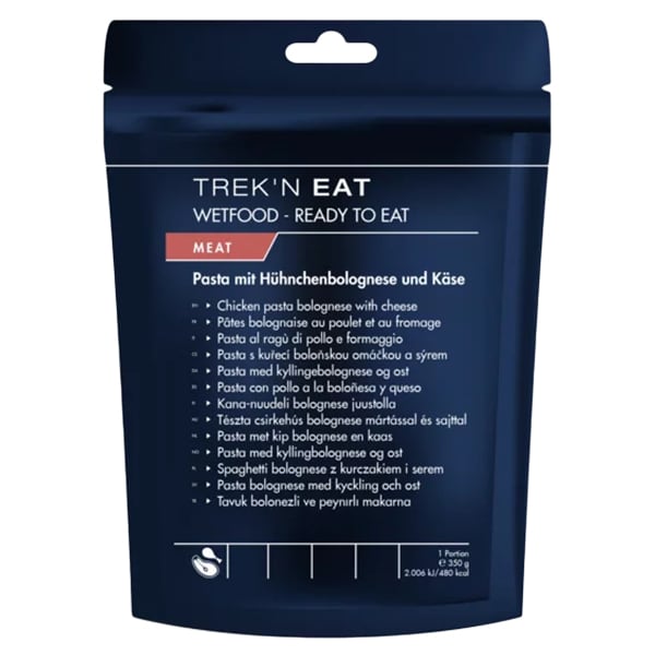 Trek'n Eat - Wetfood Ready to Eat - Fertiggericht - Pasta Bolognese mit Huhn und Käse 350 g