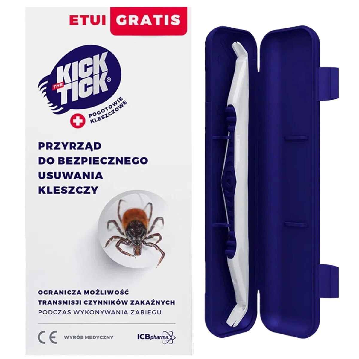 Kick the Tick - Zeckeentferner mit Etui - Weiß/Blau