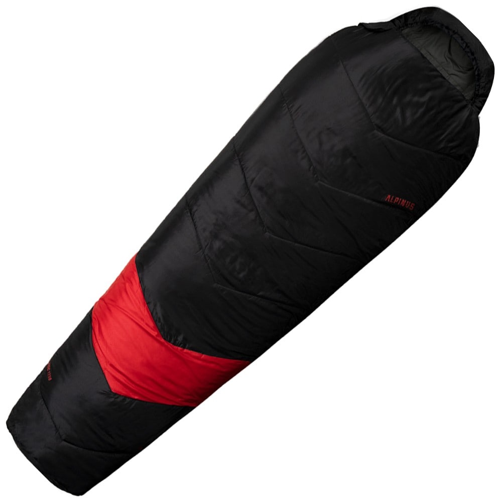 Alpinus - Schlafsack Classic 1250 g Schwarz/Rot - links