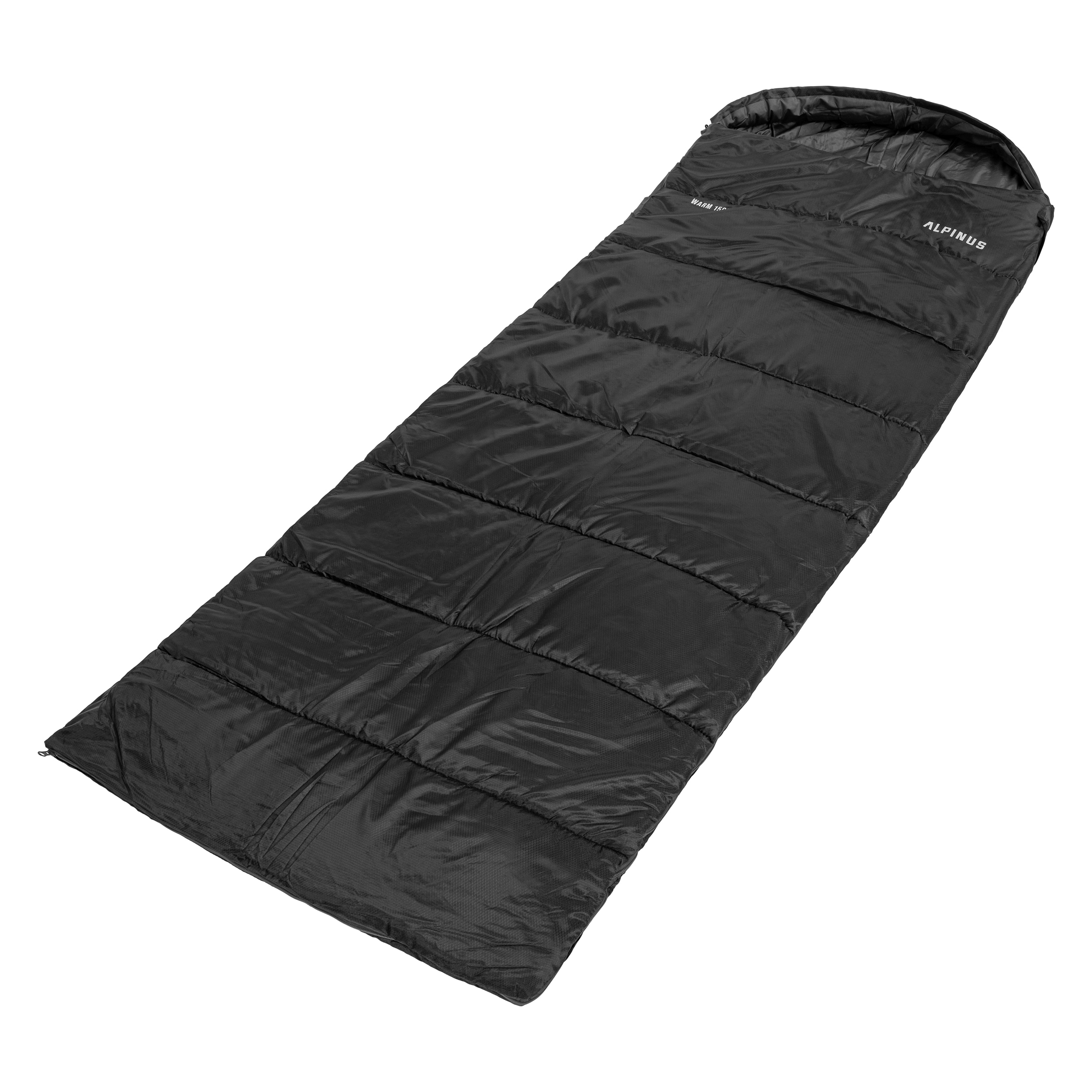 Alpinus - Warm 1500 - Schlafsack - Links - Schwarz