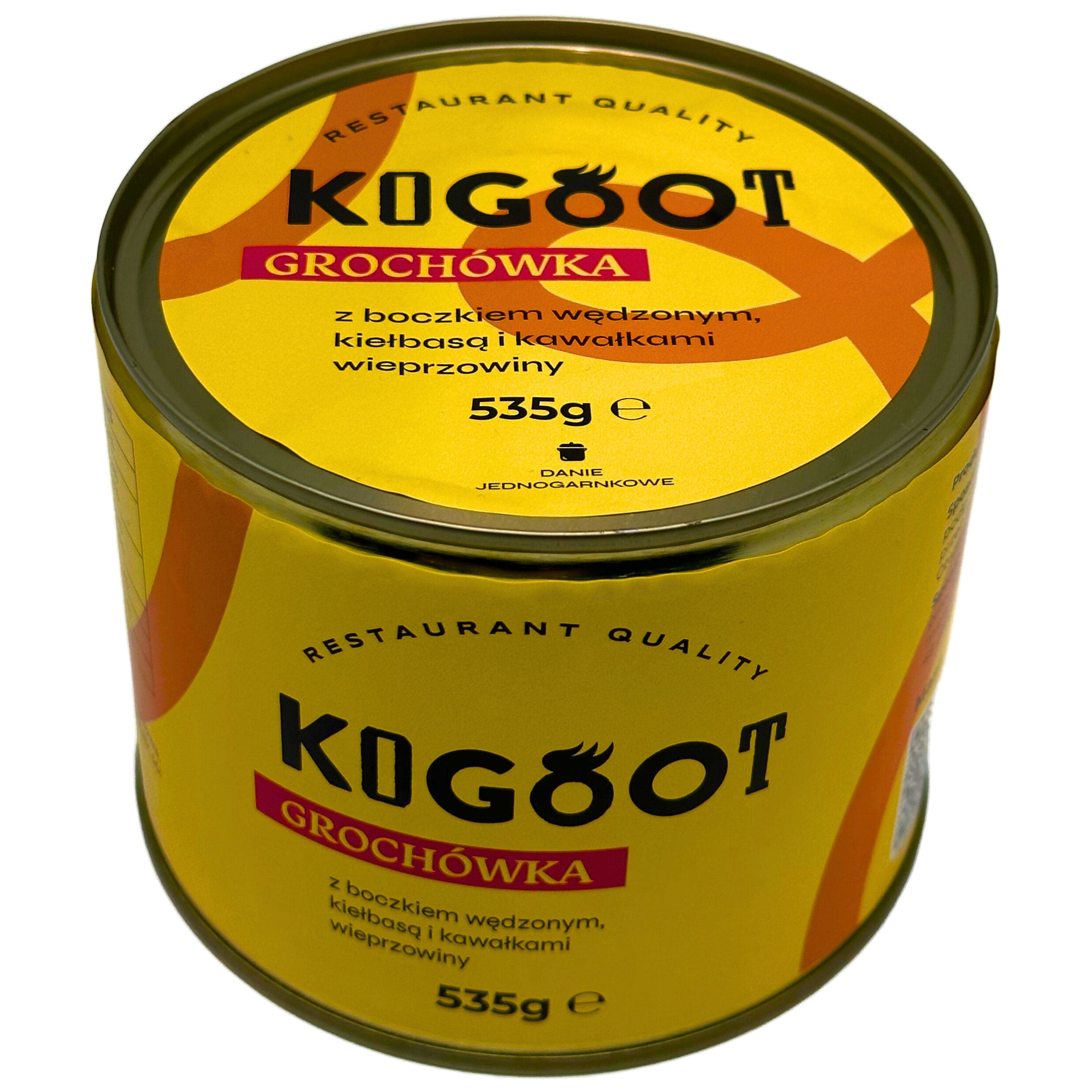 Kogoot - Konservierte Lebensmittel - Erbsensuppe mit geräuchertem Speck, Wurst und Schweinefleischstücken 535 g