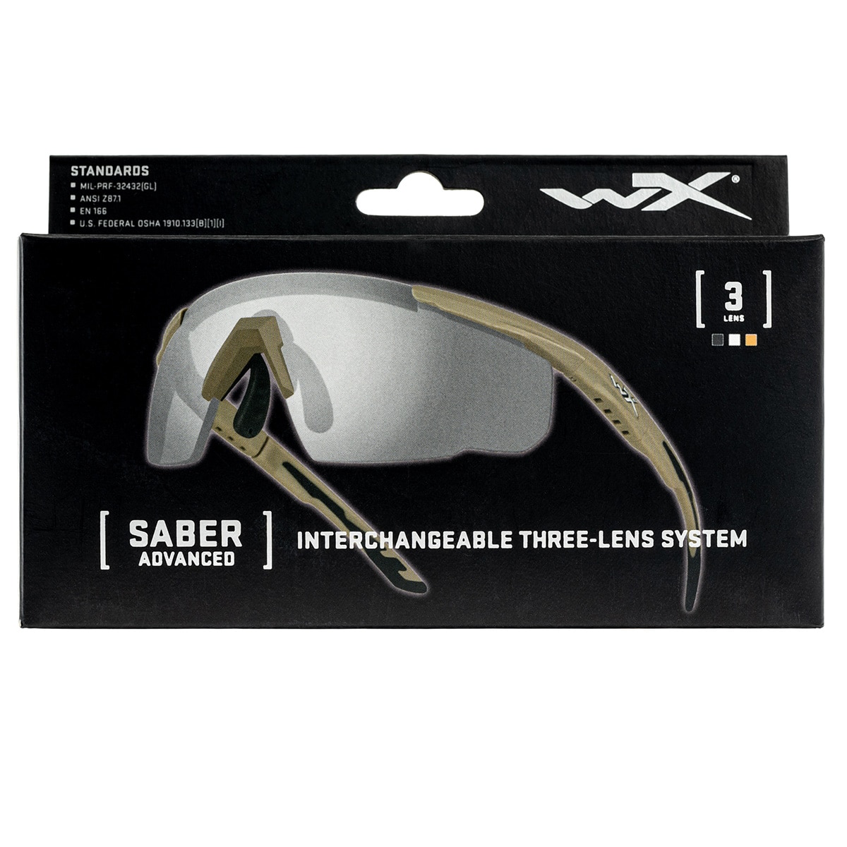 Wiley X - Saber Advanced Set - Taktische Brille - Matte Tan