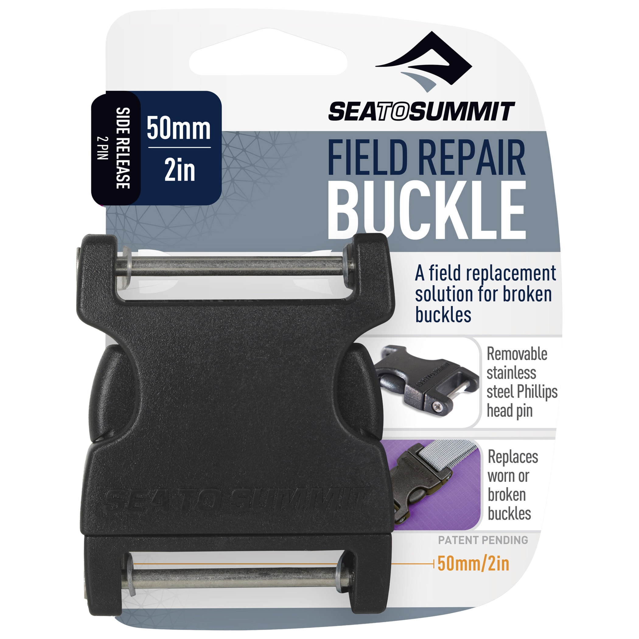 Sea To Summit - Field Repair Buckle Side Release 2 pin 50 mm - Schnalle - Black