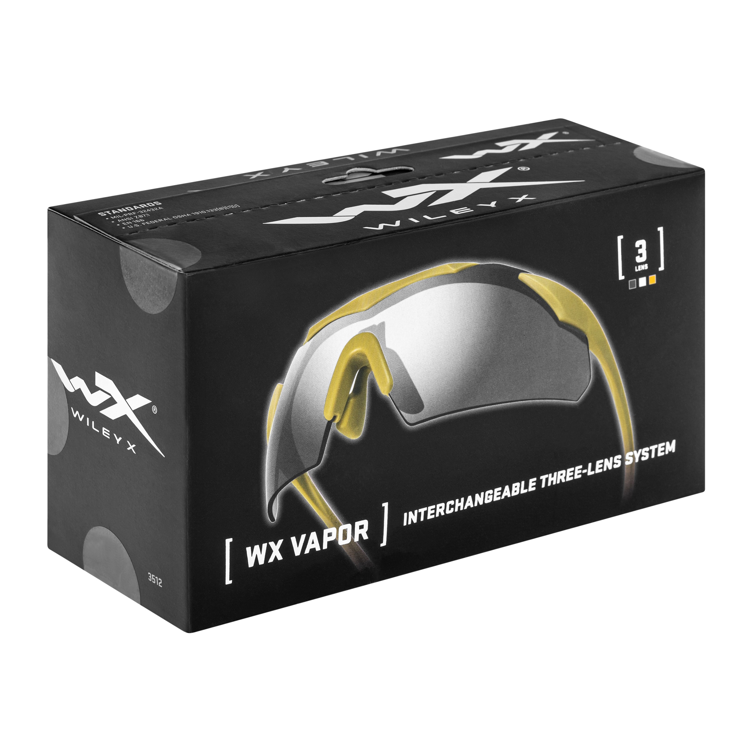 Wiley X - Vapor 2.5 Set 3in1 - Taktische Schutzbrille - Matte Tan