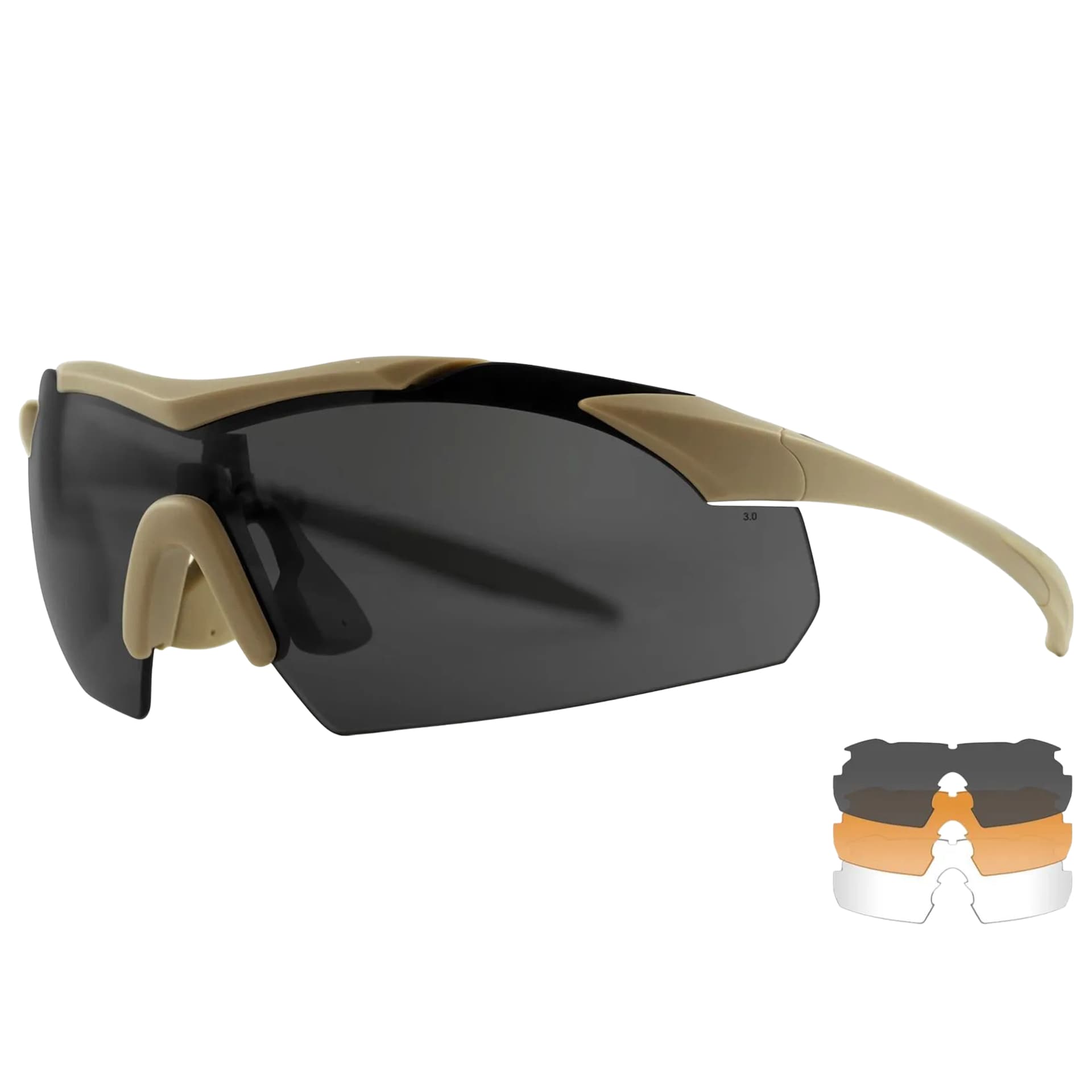 Wiley X - Vapor 2.5 Set 3in1 - Taktische Schutzbrille - Matte Tan