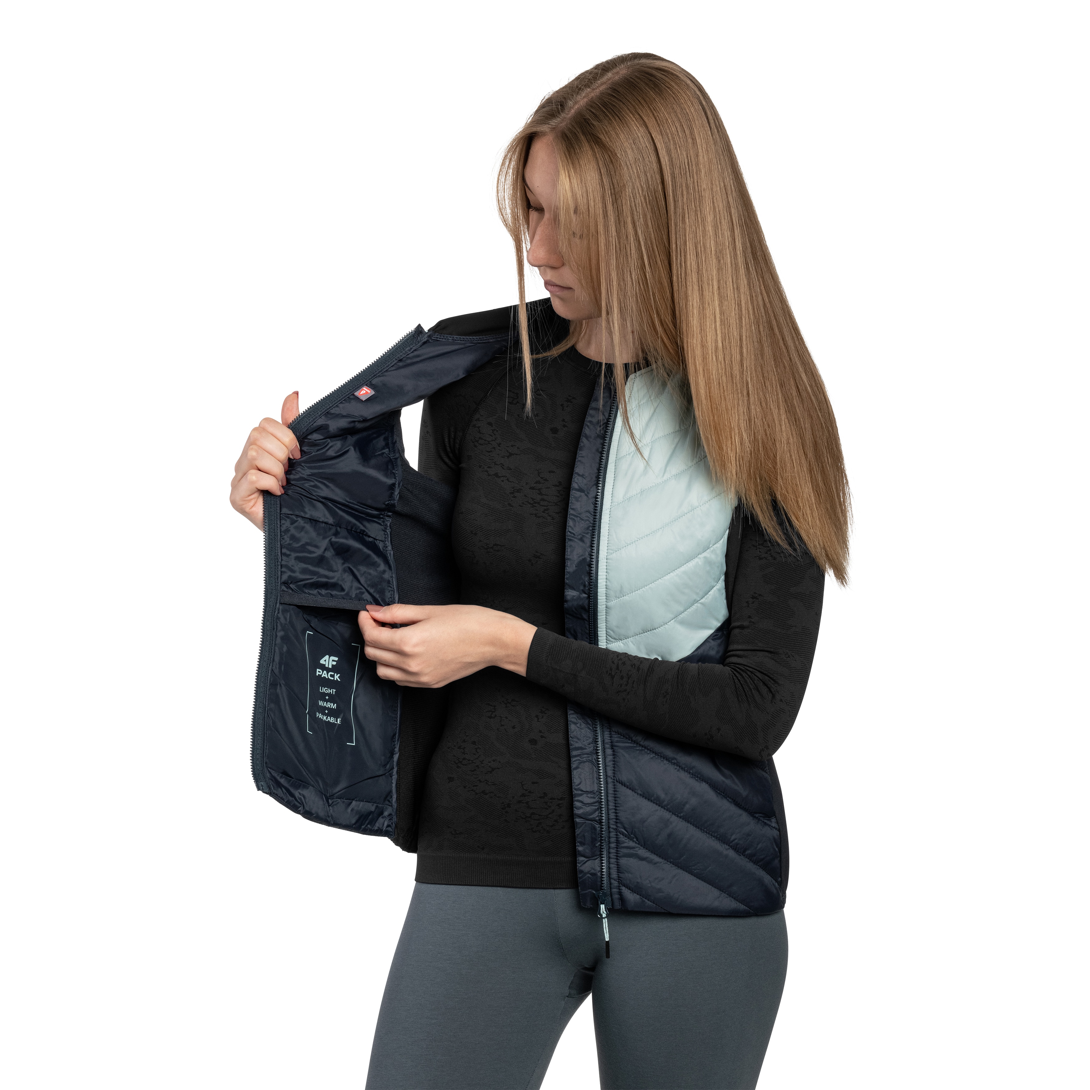 4F - BZD060 - Ärmellose Damen Jacke - mintgrün