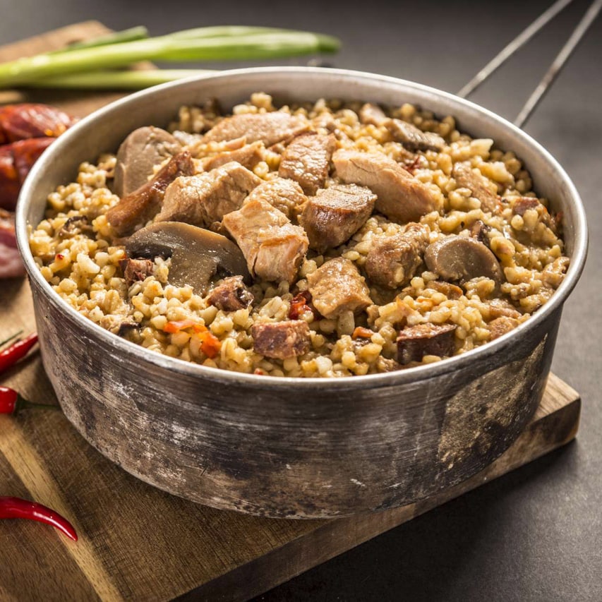 Adventure Menu - Gefriergetrocknete Lebensmittel - Pikante Fleisch-Mix mit Bulgur - 400 g