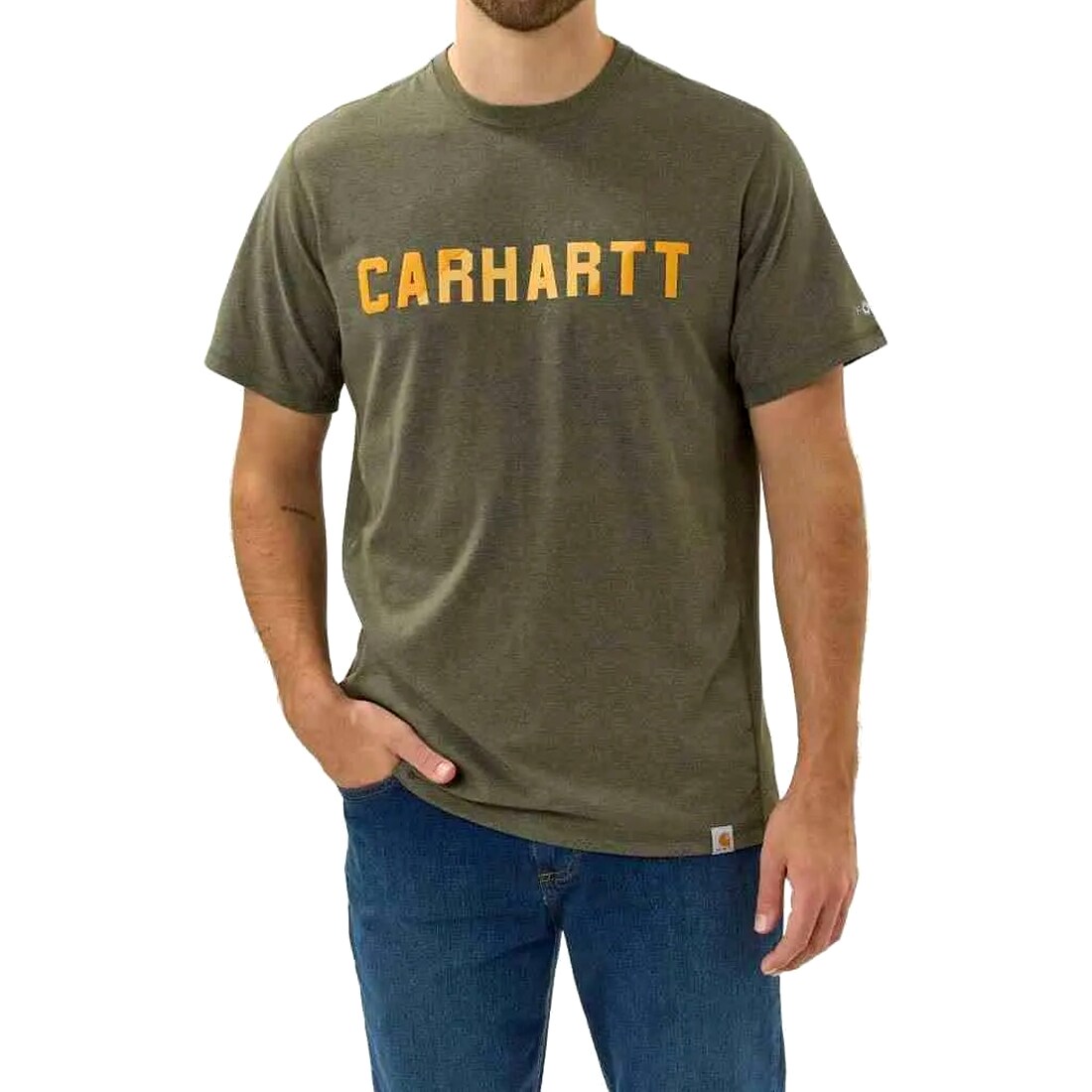 Carhartt - T-Shirt Force Flex Block Logo - Basil Heather