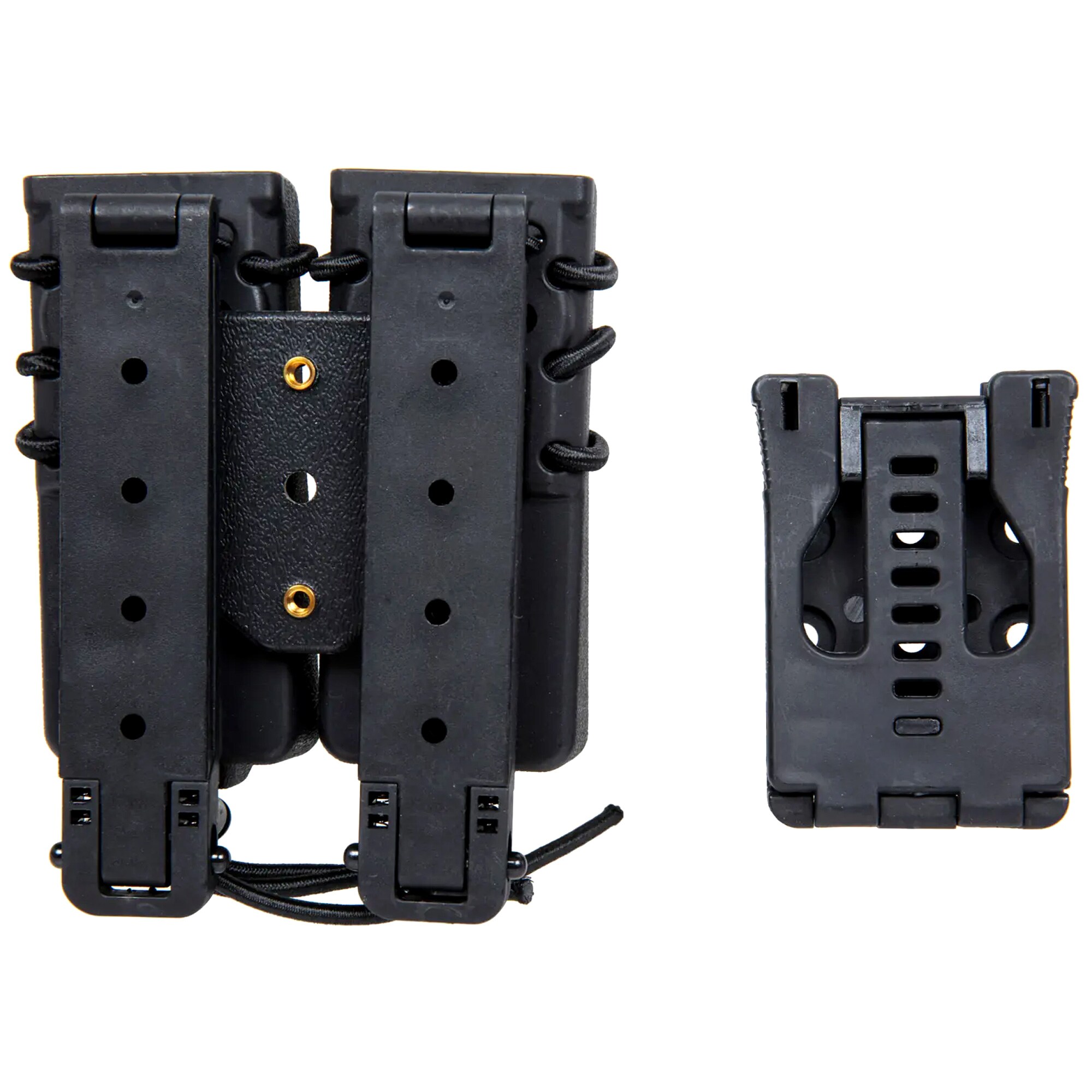 Wosport Urban Assault Long Quick Pull Doppelmagazintasche für 9-mm-Magazine – Schwarz