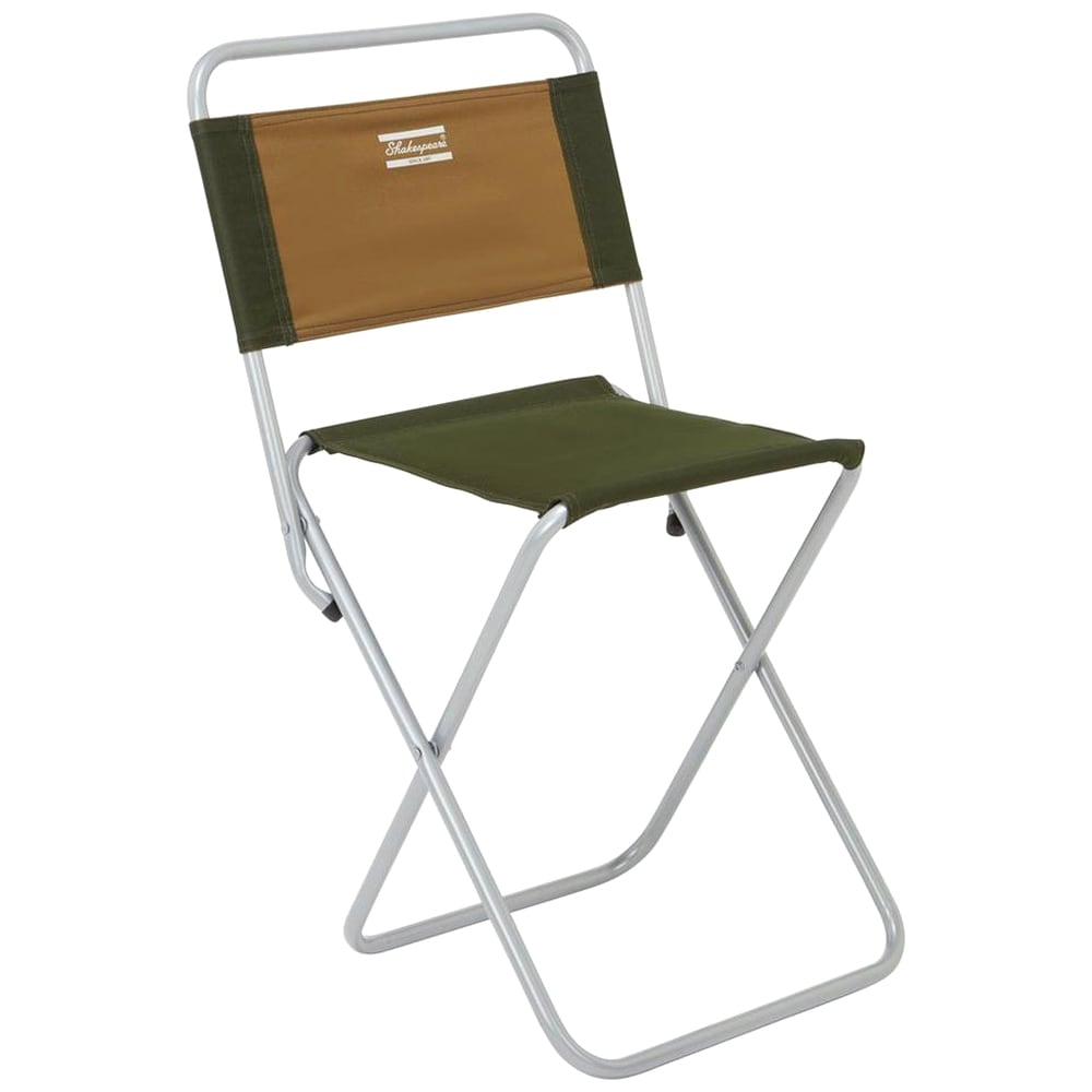 Shakespeare - Folding Backrest Stool - Faltbarer Campingstuhl - Brown/Green