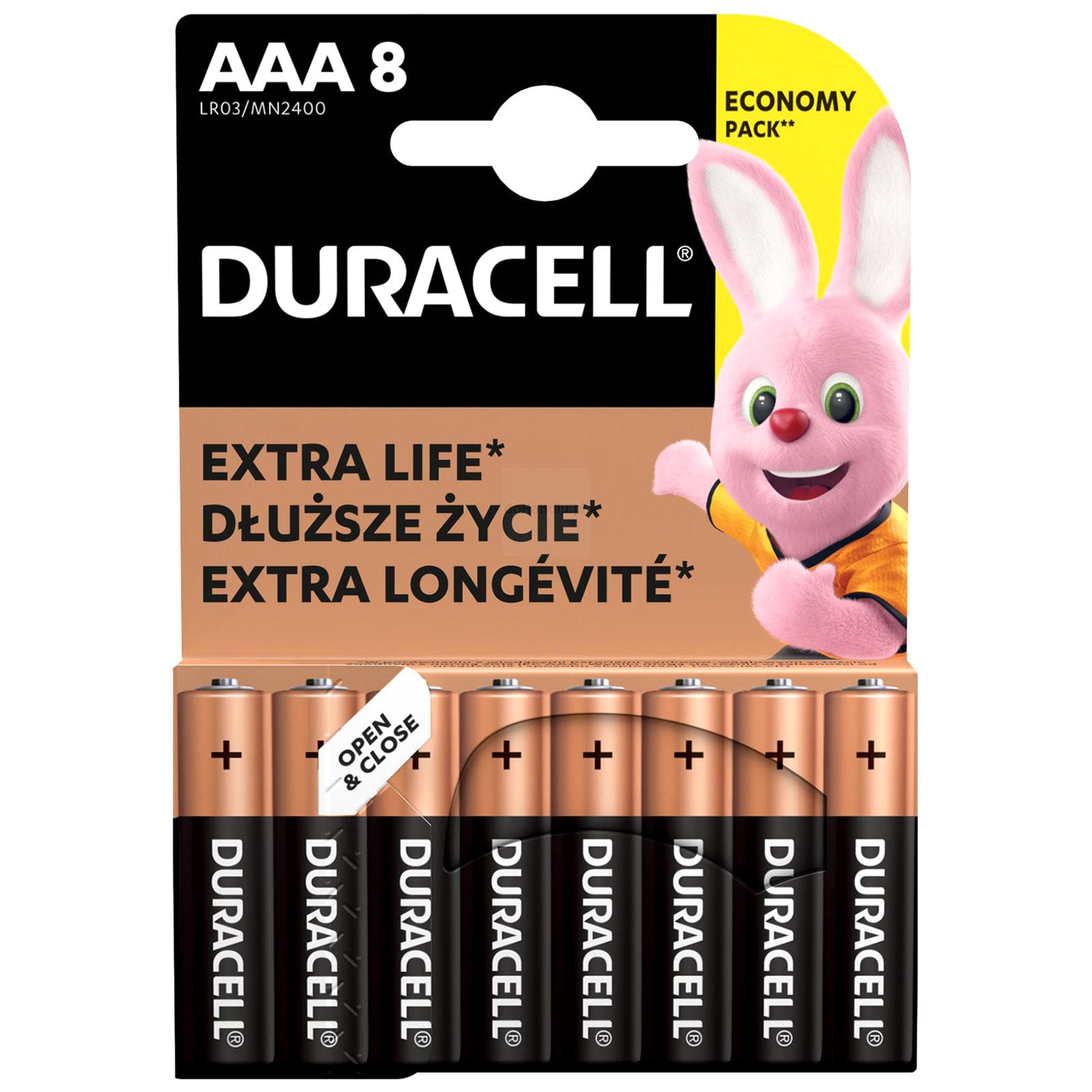 Duracell - Basic Extra Life LR03/AAA Batterie - 8 Stk.