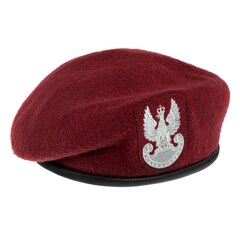 Baskenmütze der Polnischen Armee nahtlos - Bordeauxrot