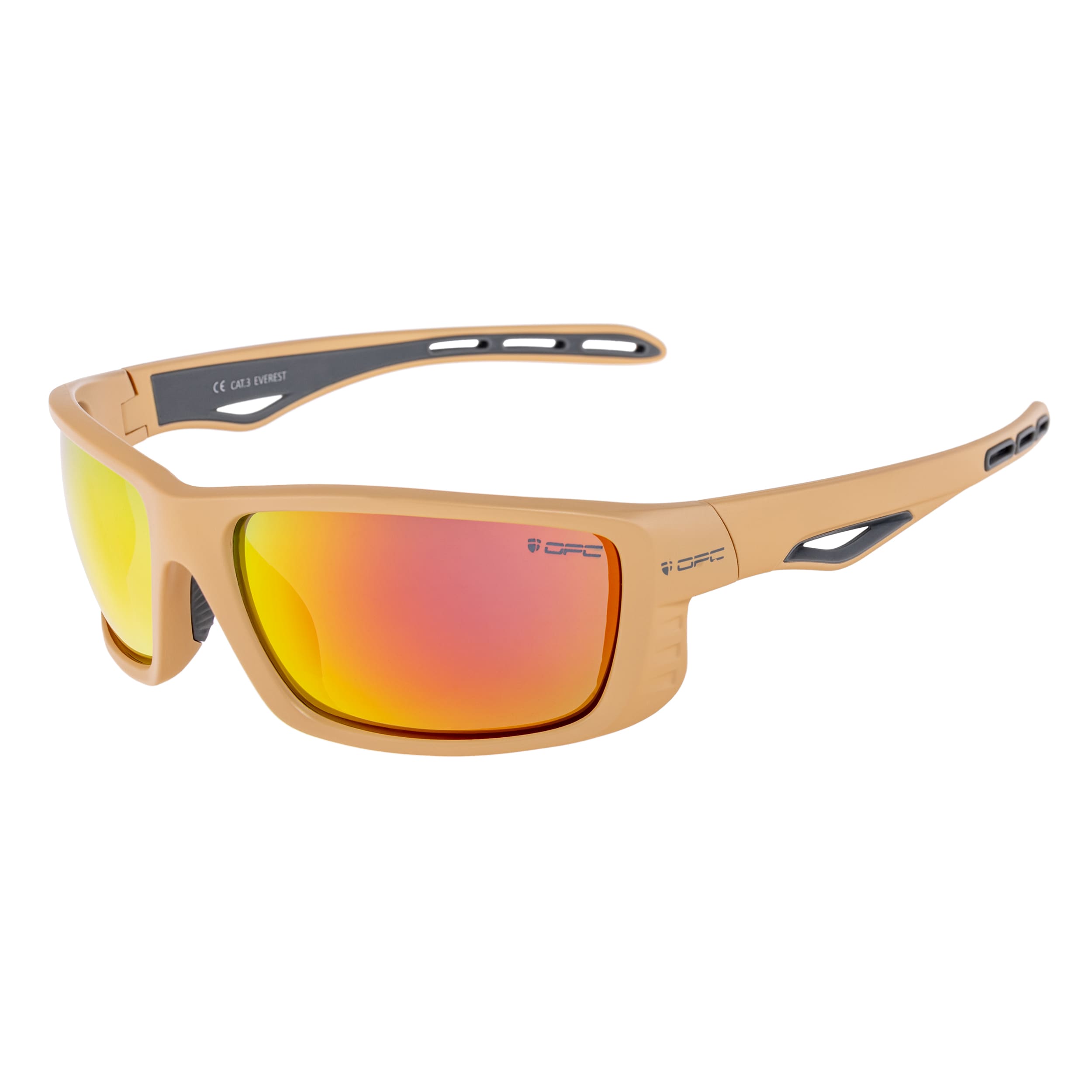 OPC - Sonnenbrille Sport Everest Matt mit Polarisation - Khaki Red Revo