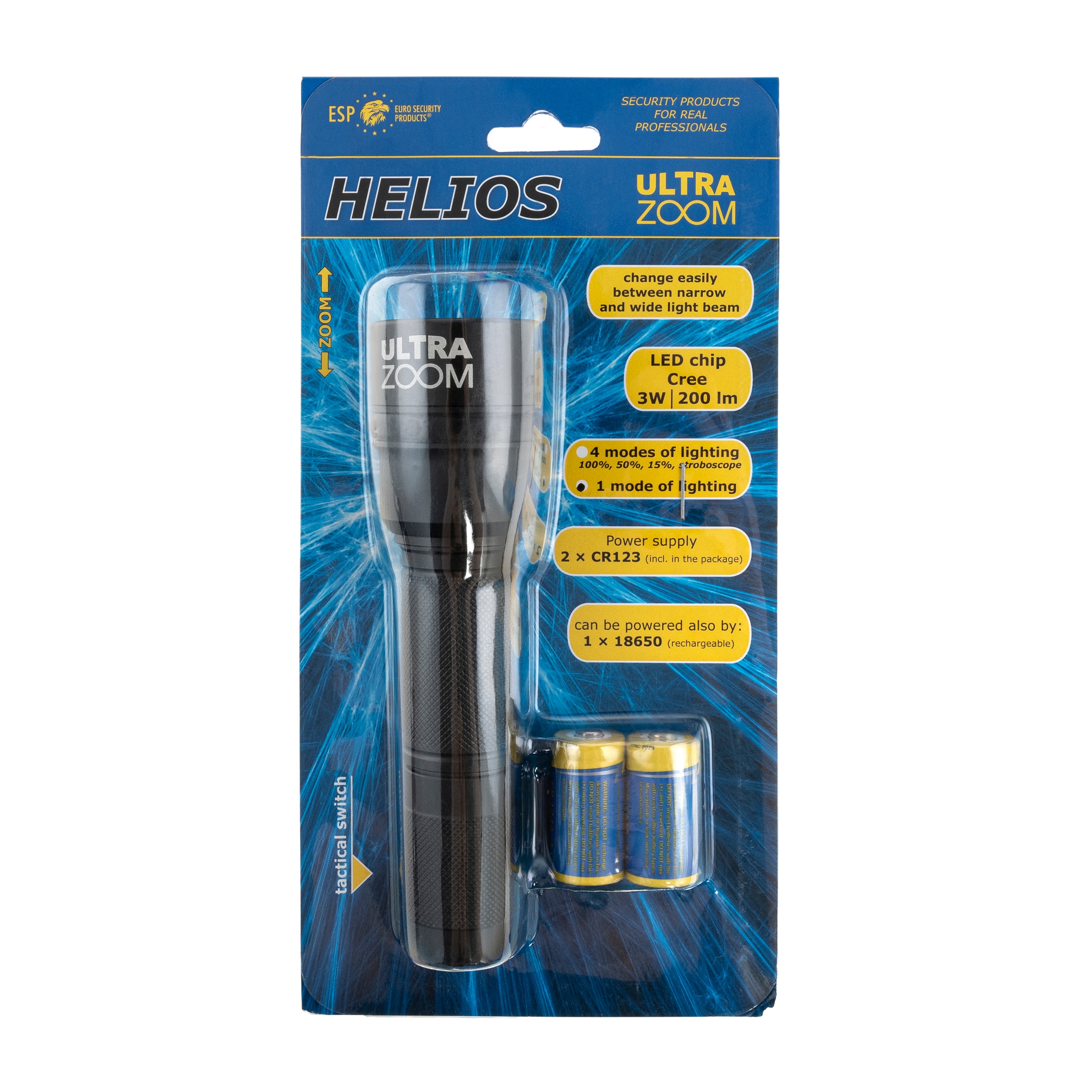 ESP - Helios Ultrazoom-N - Taktische Taschenlampe - 200 Lumen