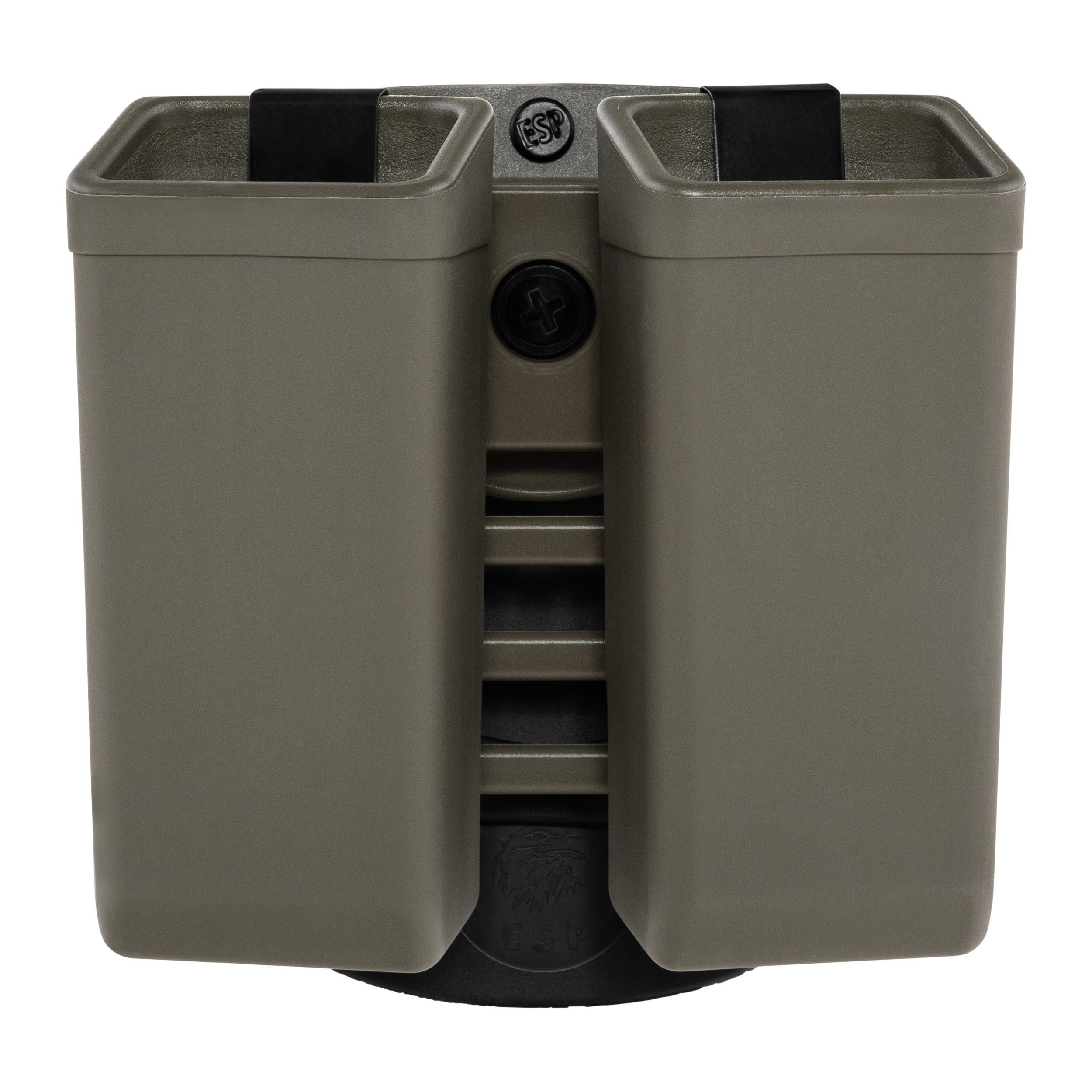 ESP - Doppel-Magazintasche, drehbar, mit Paddle-Befestigung für 9 mm Magazine - Olive Drab
