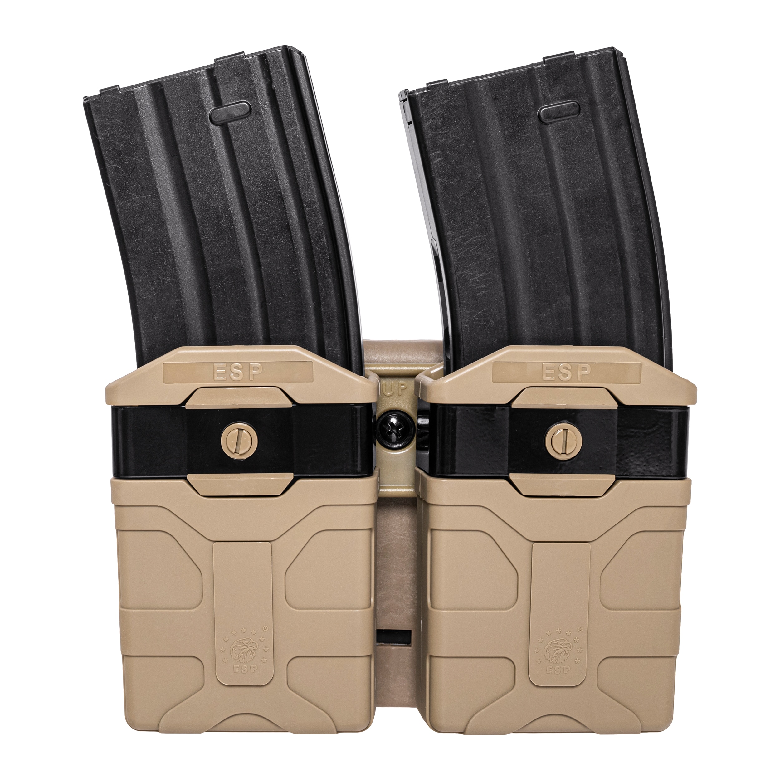 ESP - Doppel-Magazintasche, drehbar, mit UBC-02 Clip-Befestigung für Magazine - Khaki