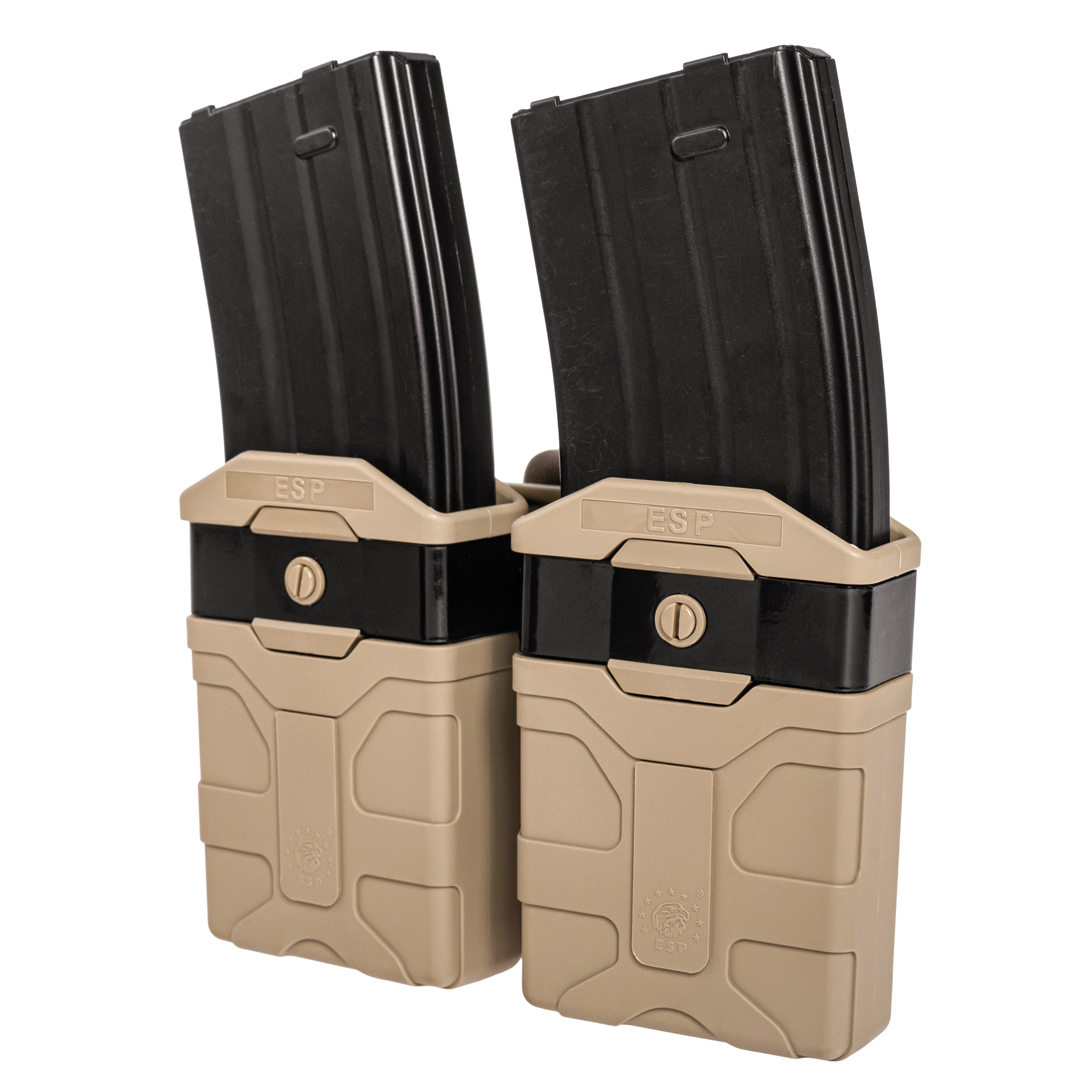 ESP - Doppel-Magazintasche, drehbar, mit UBC-02 Clip-Befestigung für Magazine - Khaki