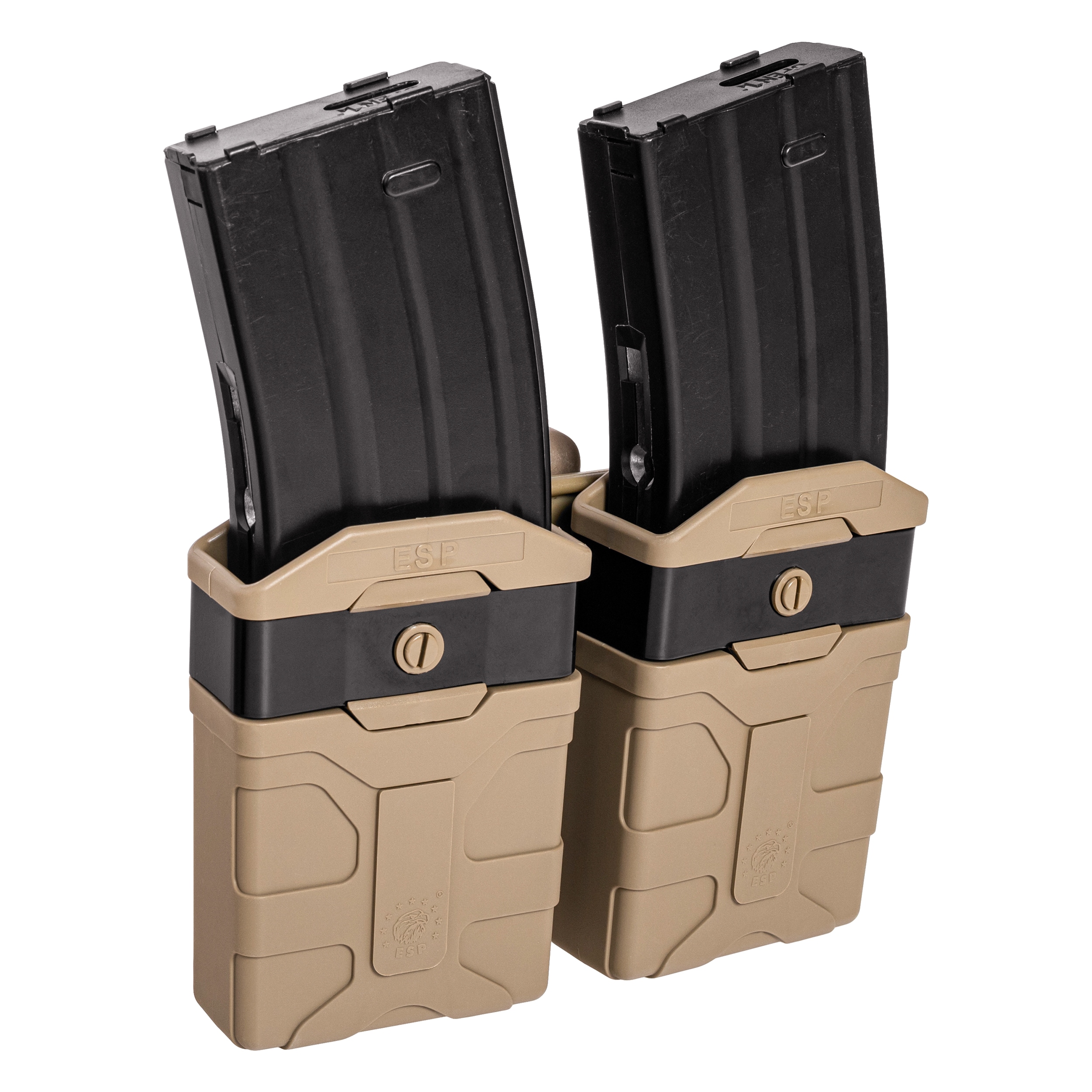 ESP - Doppel-Magazintasche, drehbar, mit UBC-02 Clip-Befestigung für Magazine - Khaki