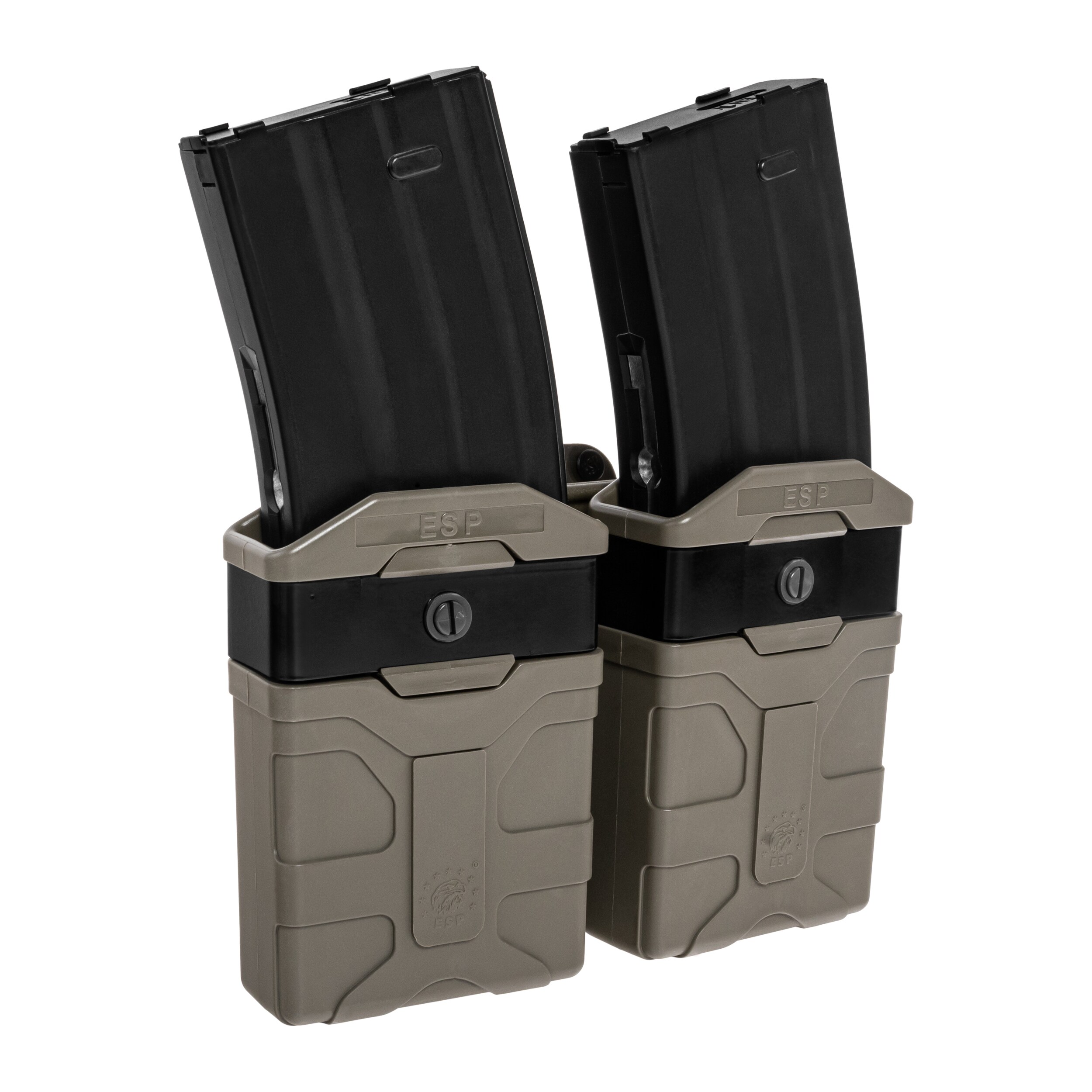 ESP - Doppel-Magazintasche, drehbar, mit Paddle-Befestigung für Magazine im Kaliber 5,56 mm - Olive Drab