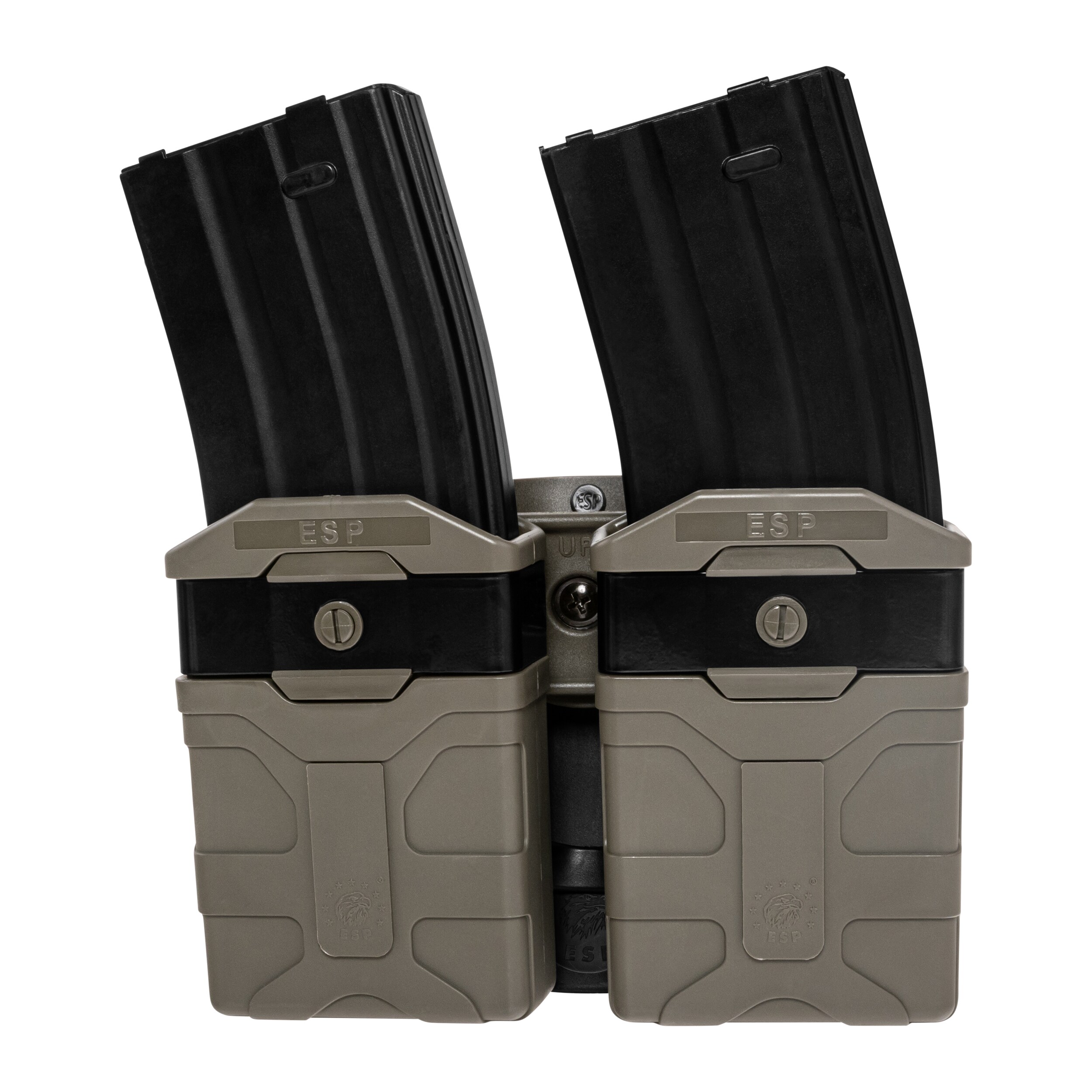 ESP - Doppel-Magazintasche, drehbar, mit Paddle-Befestigung für Magazine im Kaliber 5,56 mm - Olive Drab