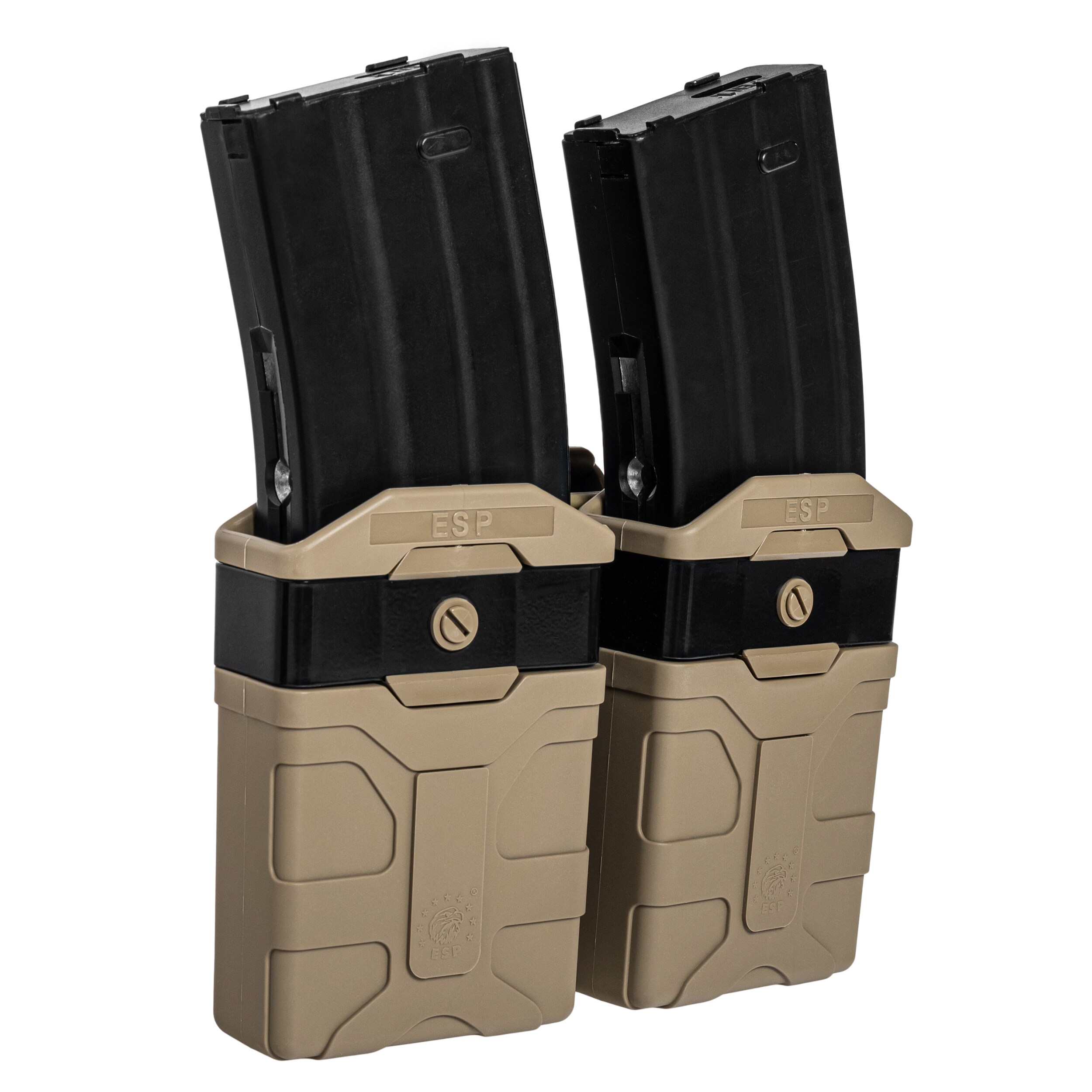 ESP - Doppel-Magazintasche, drehbar mit UBC-04-2 Clip-Befestigung für Magazine - Khaki