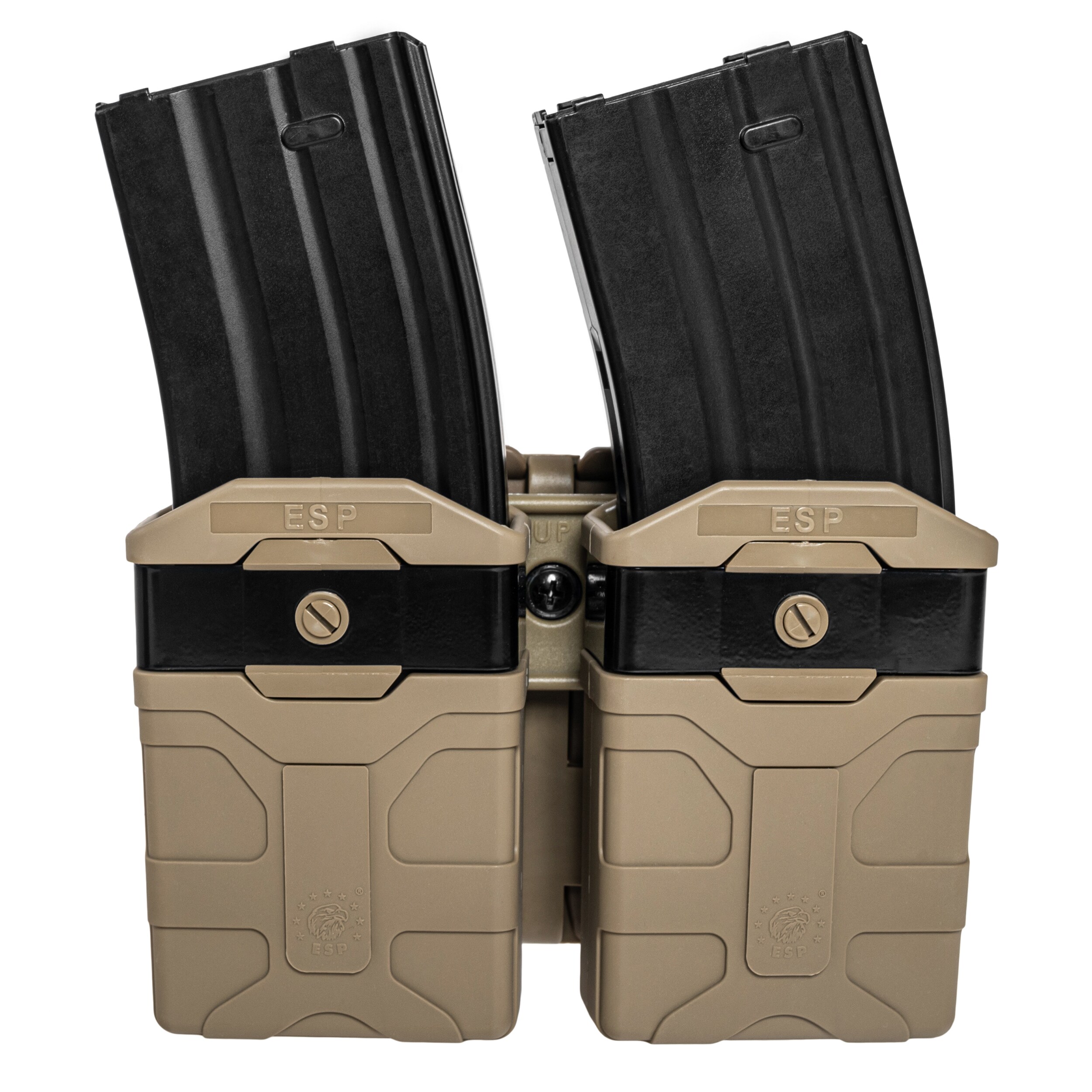 ESP - Doppel-Magazintasche, drehbar mit UBC-04-2 Clip-Befestigung für Magazine - Khaki