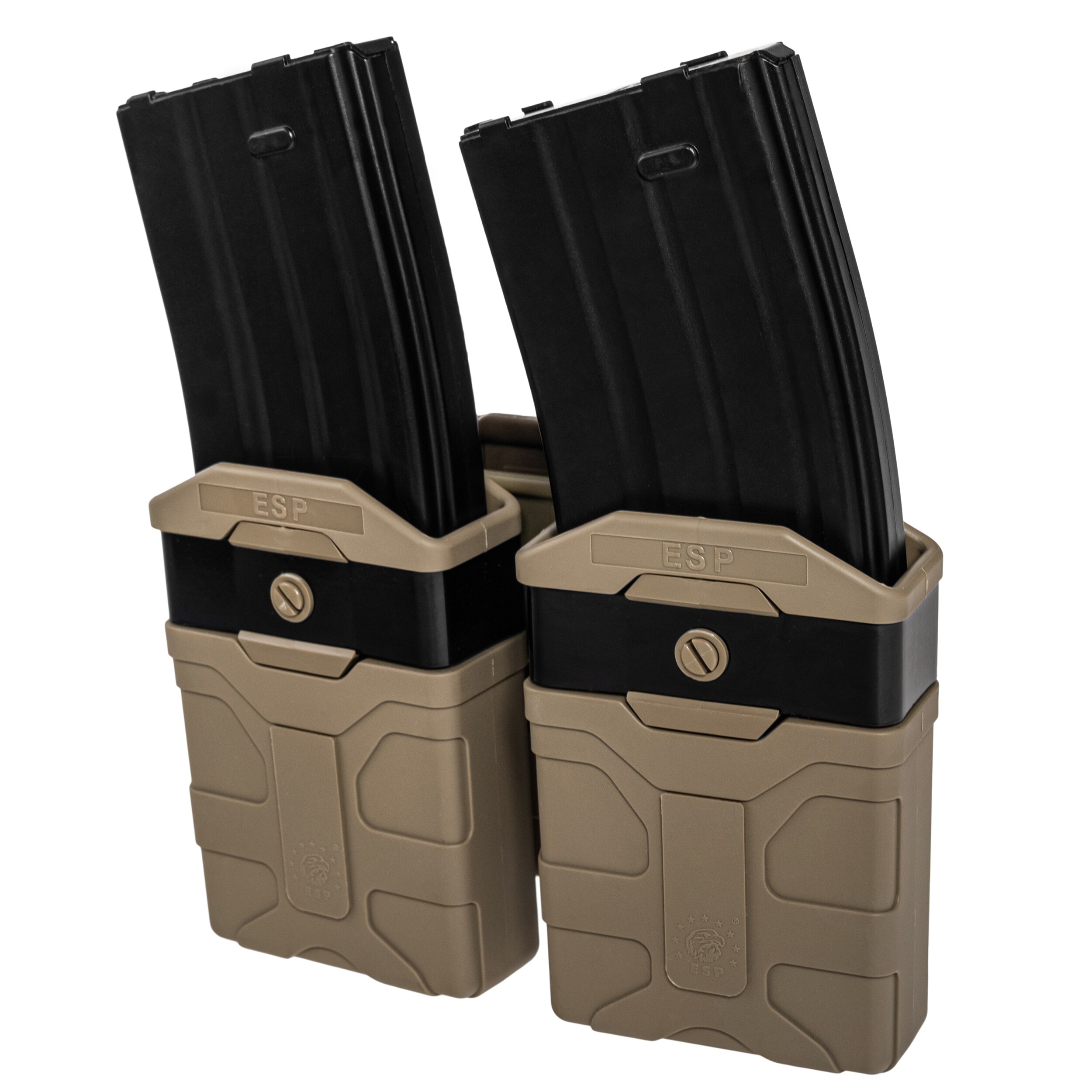 ESP - Doppel-Magazintasche, drehbar mit UBC-04-2 Clip-Befestigung für Magazine - Khaki