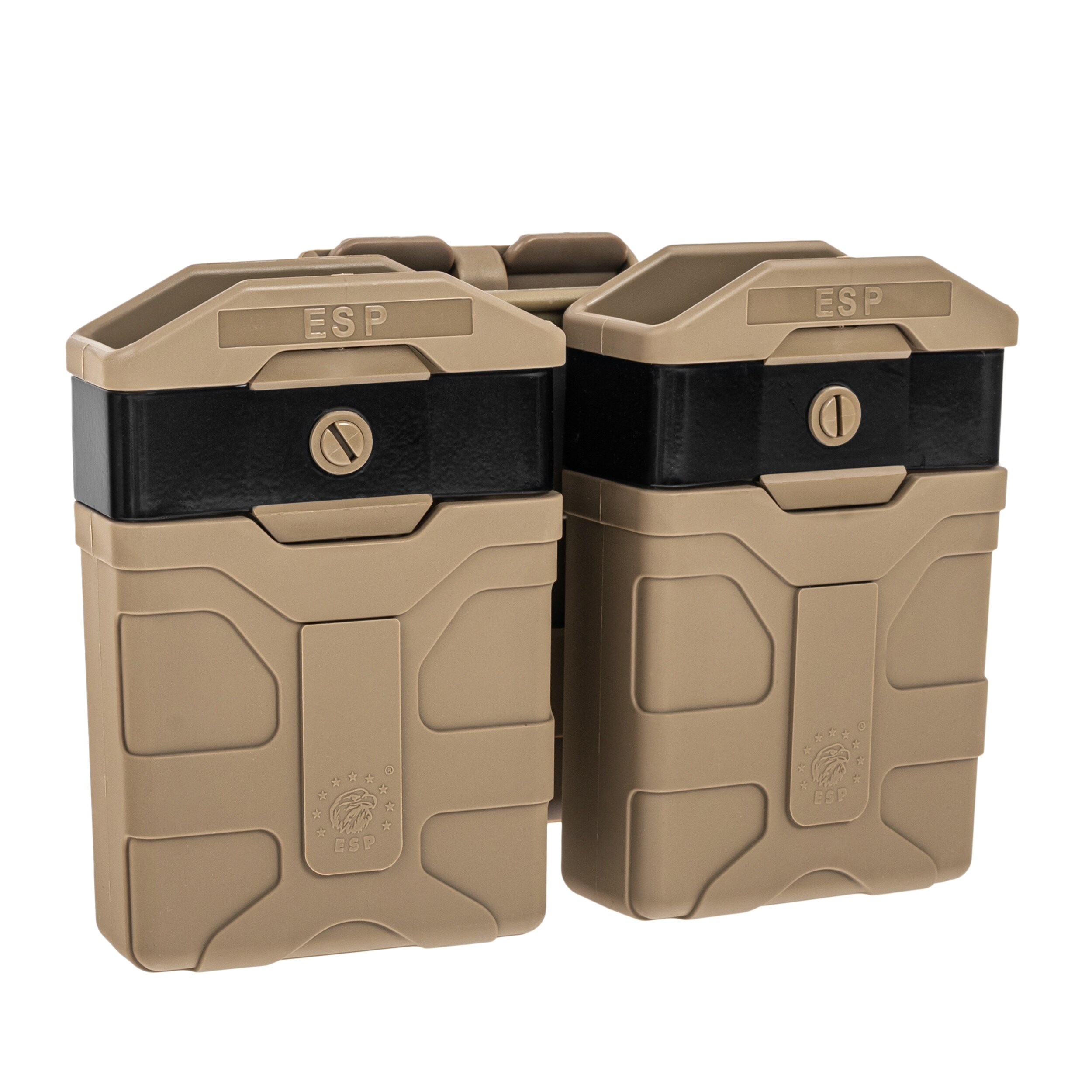 ESP - Doppel-Magazintasche, drehbar mit UBC-04-2 Clip-Befestigung für Magazine - Khaki