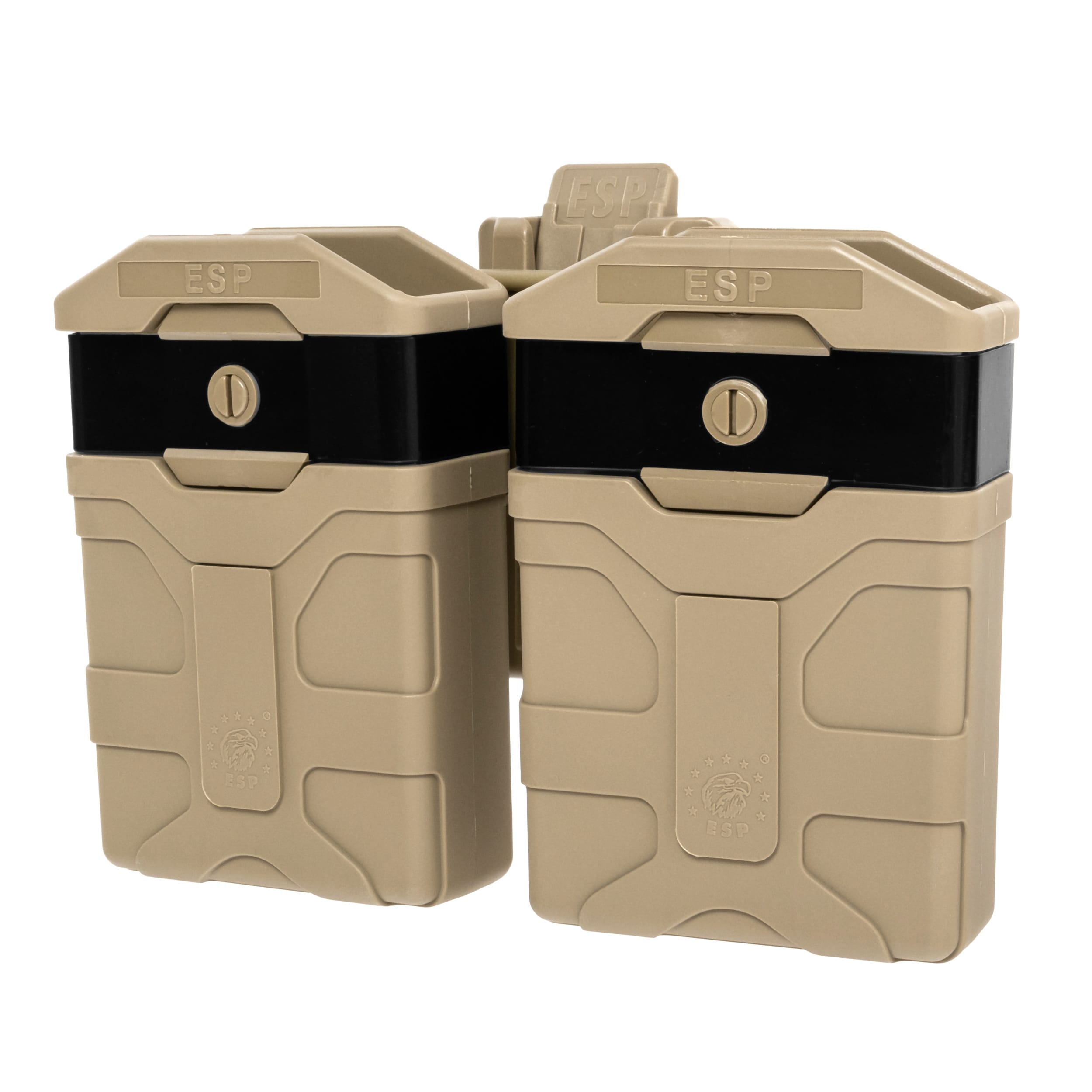 ESP - Doppel-Magazintasche, drehbar mit UBC-05-A-Halterung für AR-15-Magazin - Khaki