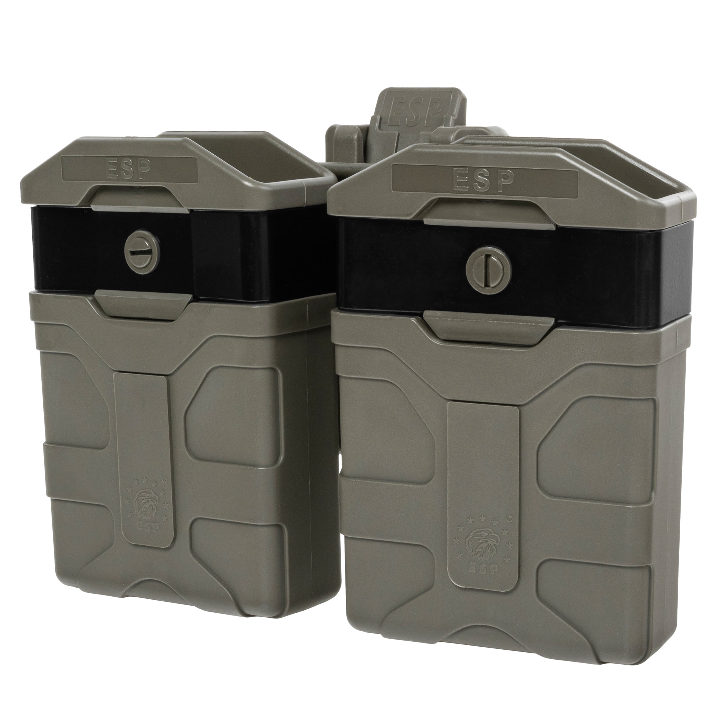 ESP - Doppel-Magazintasche, drehbar mit UBC-05-A-Halterung für Magazine im Kaliber 5,56 mm - Olive Drab