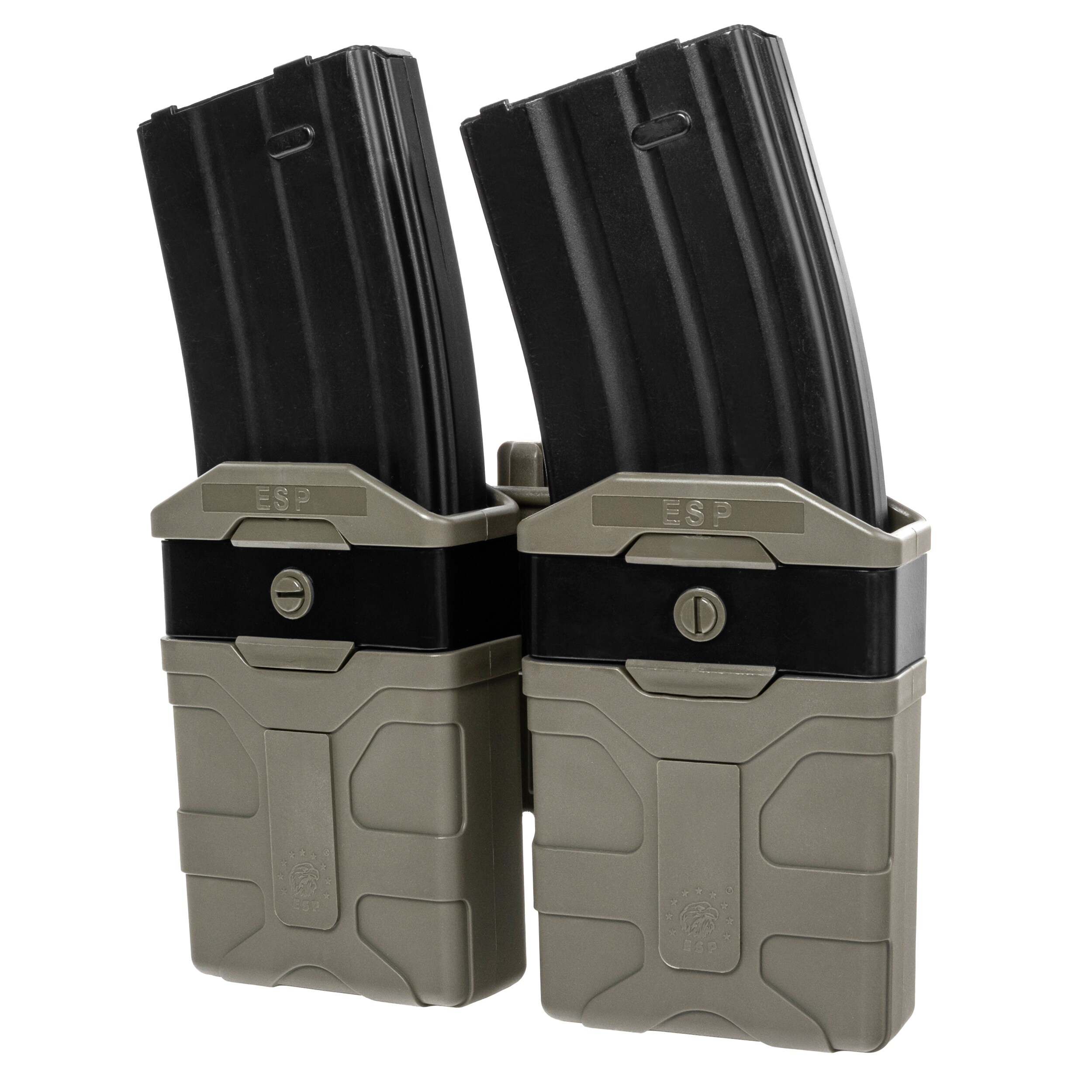 ESP - Doppel-Magazintasche, drehbar mit UBC-05-A-Halterung für Magazine im Kaliber 5,56 mm - Olive Drab
