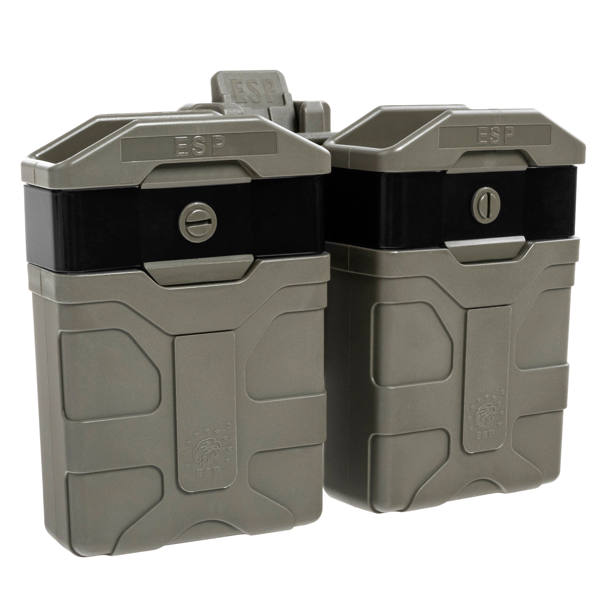 ESP - Doppel-Magazintasche, drehbar mit UBC-05-A-Halterung für Magazine im Kaliber 5,56 mm - Olive Drab
