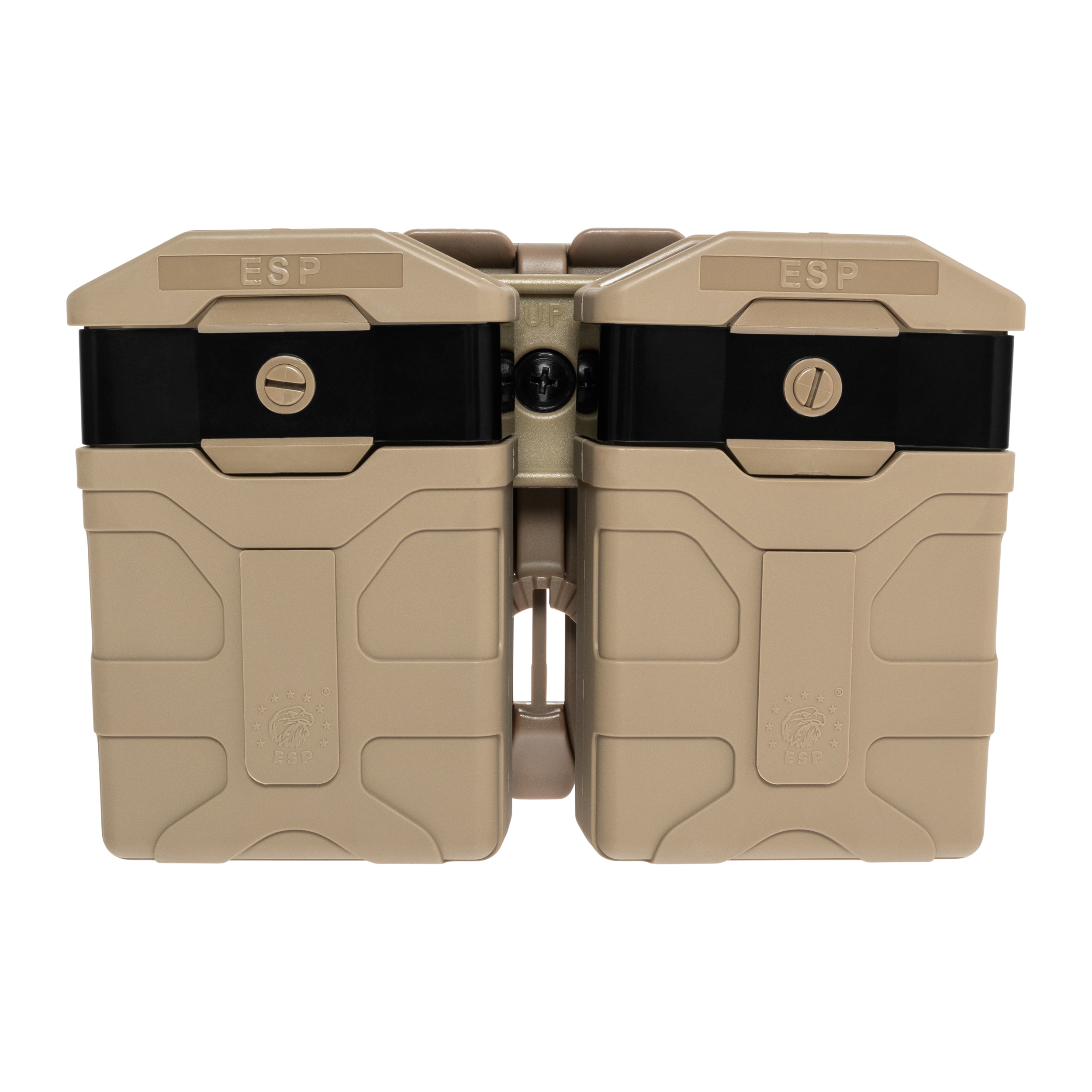 ESP - Doppel-Magazintasche, drehbar mit UBC-07 Clip-Befestigung für große Magazine - Khaki