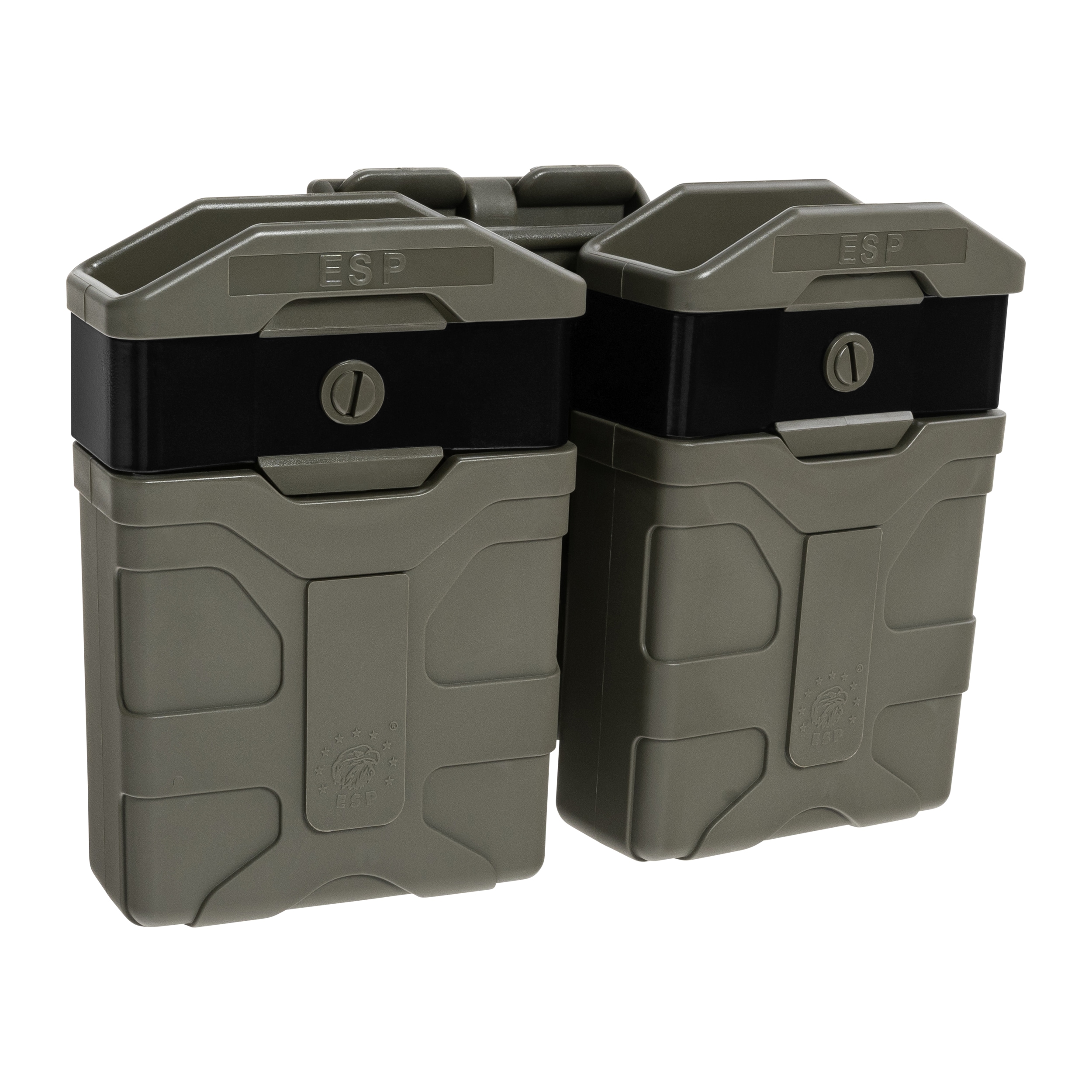 ESP - Doppel-Magazintasche, drehbar mit UBC-07 Clip-Befestigung für große Magazine - Olive Drab