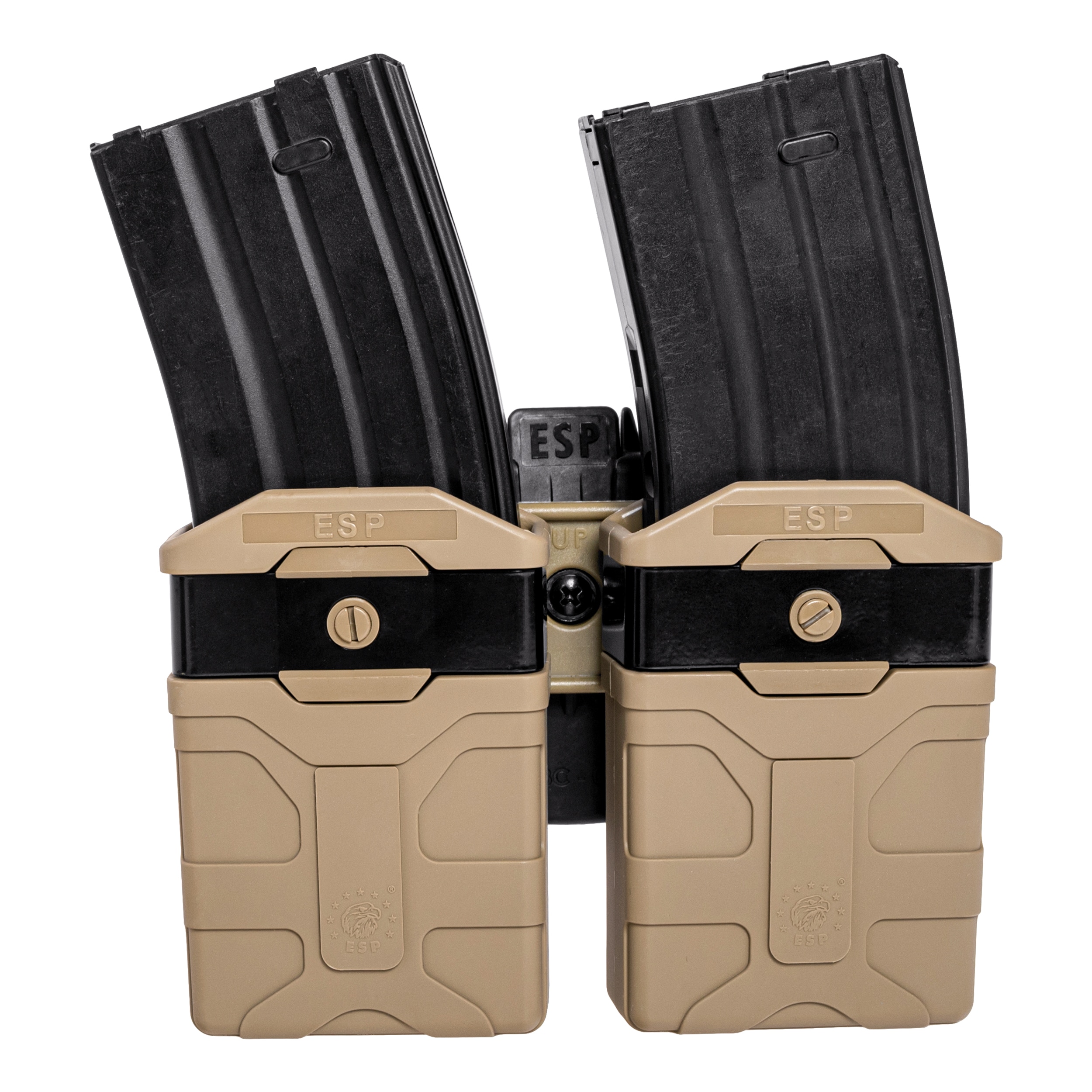 ESP - Doppel-Magazintasche, drehbar mit UBC-08-Halterung für Magazine - Khaki