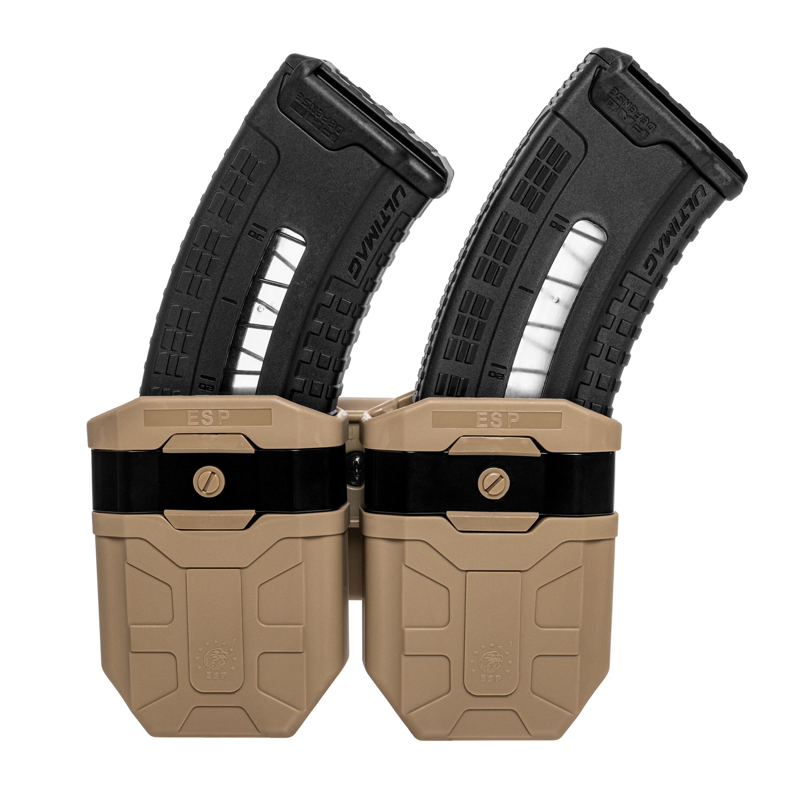 ESP - Doppel-Magazintasche mit UBC-03 Clip für Magazine 7,62 x 39 mm - Khaki