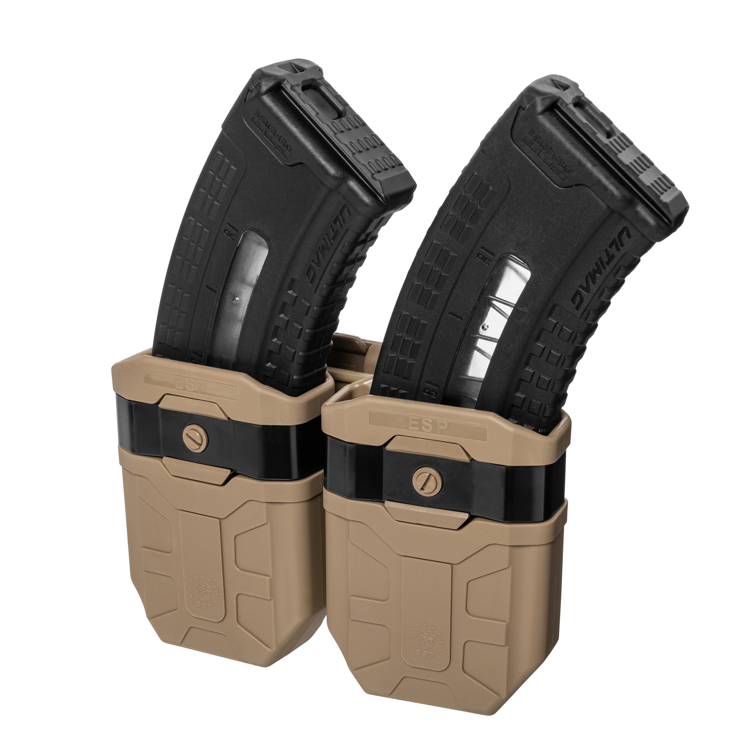 ESP - Doppel-Magazintasche, drehbar mit UBC-04-2-Halterung für Magazine - Khaki