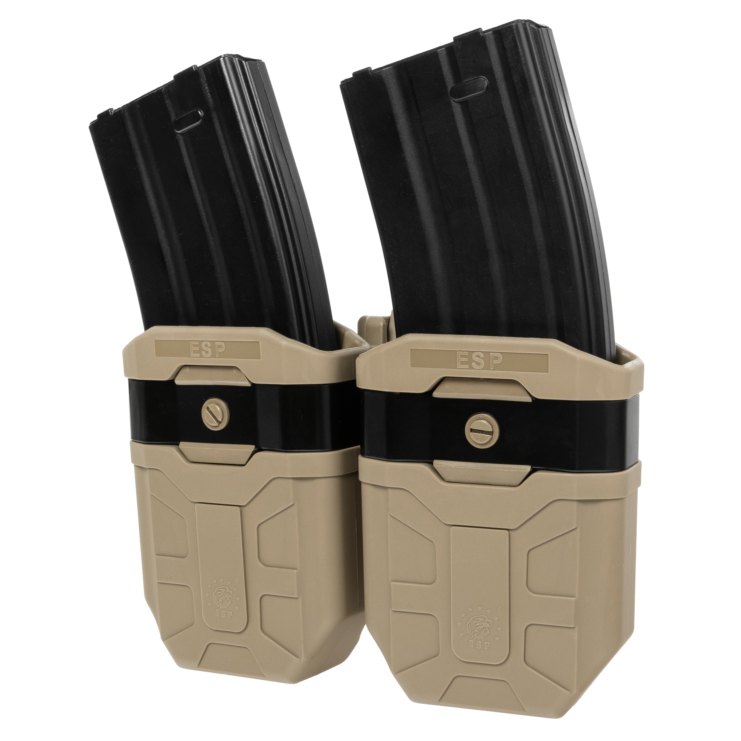 ESP - Doppel-Magazintasche, drehbare Patronentasche mit UBC-05-A-Halterung für 7,62 mm Magazin - Khaki